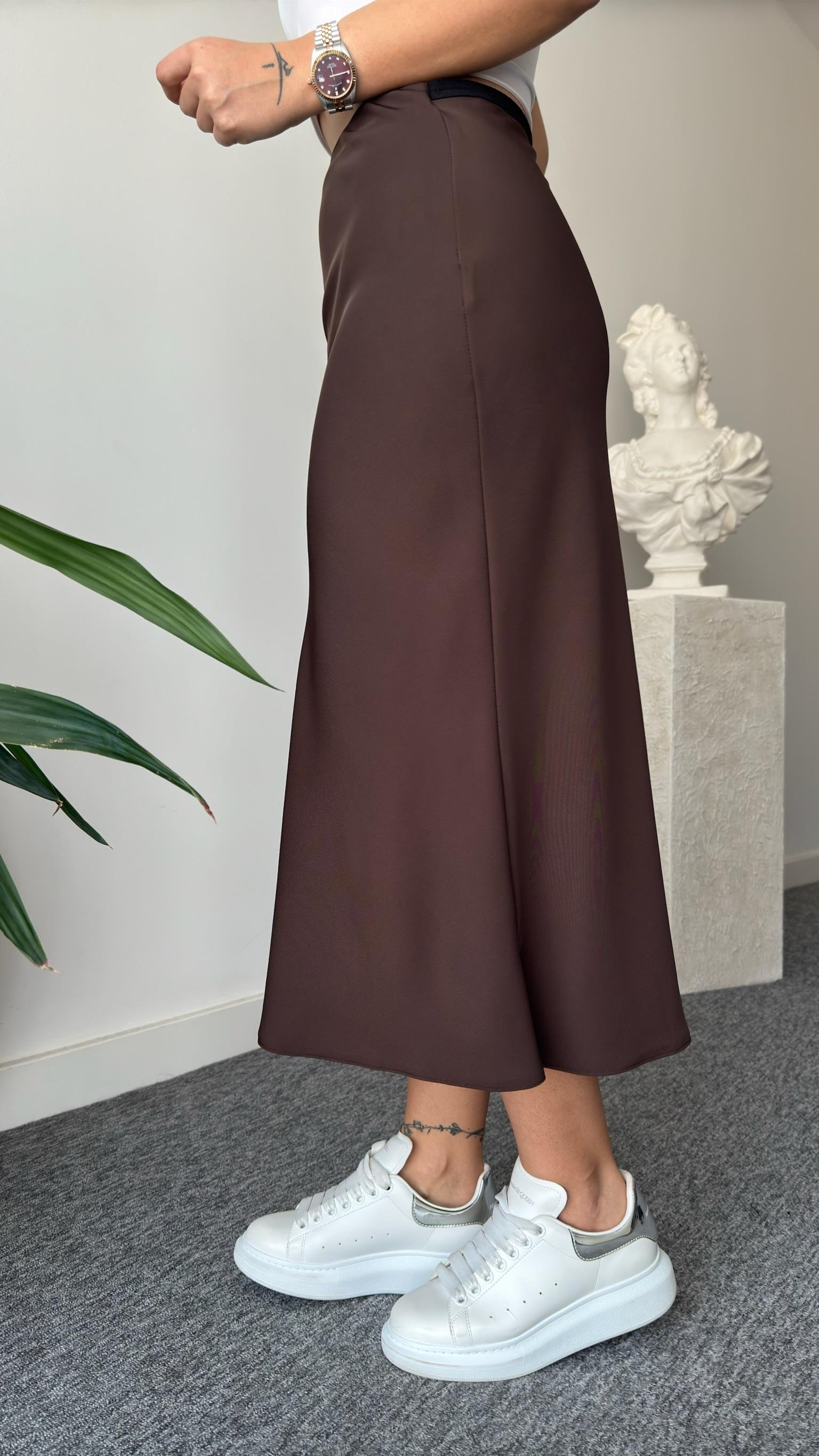 Kahve Lesi Zra Model Saten Etek