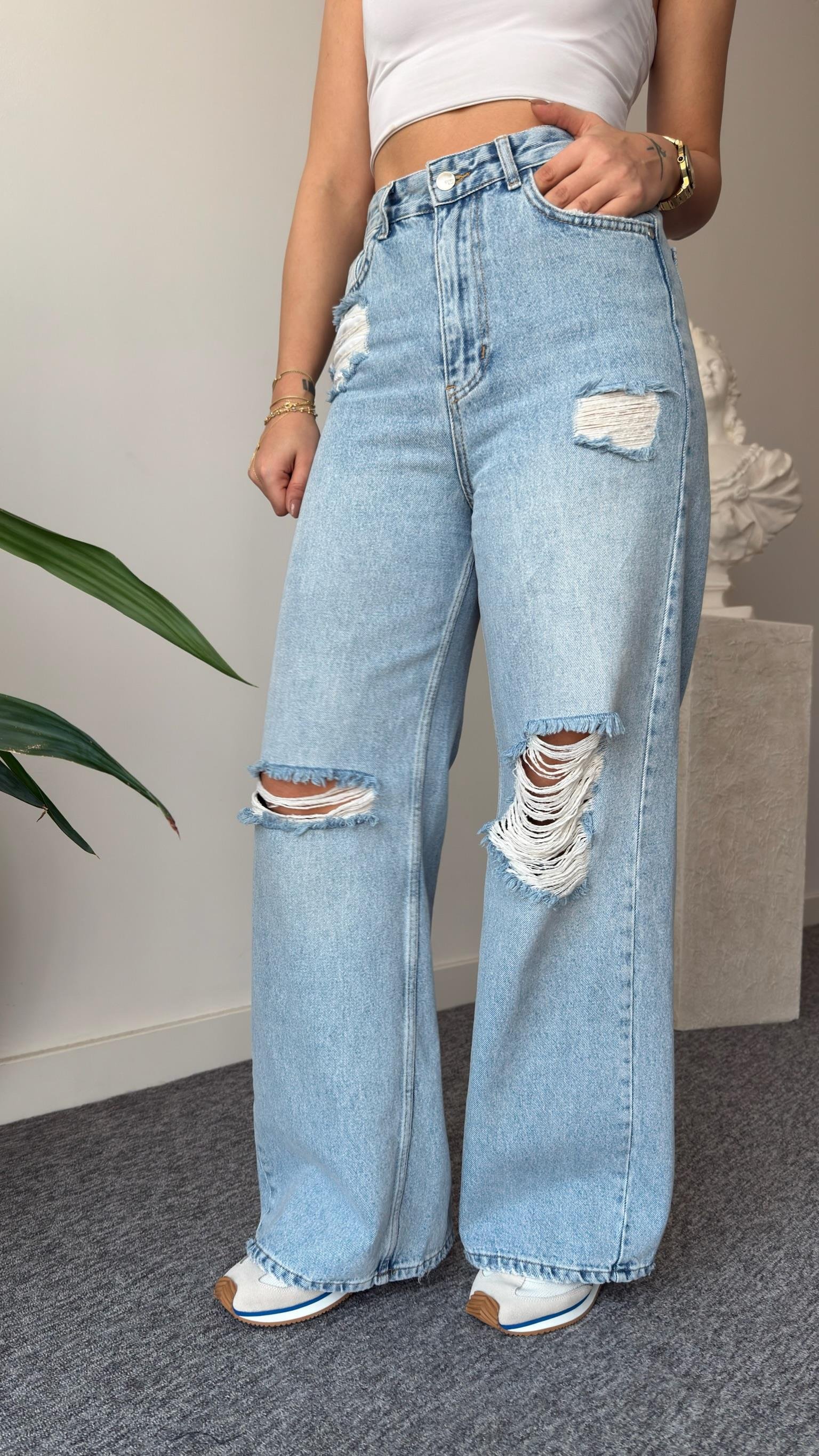 Brad Yırtıklı Yüksel Bel Jean