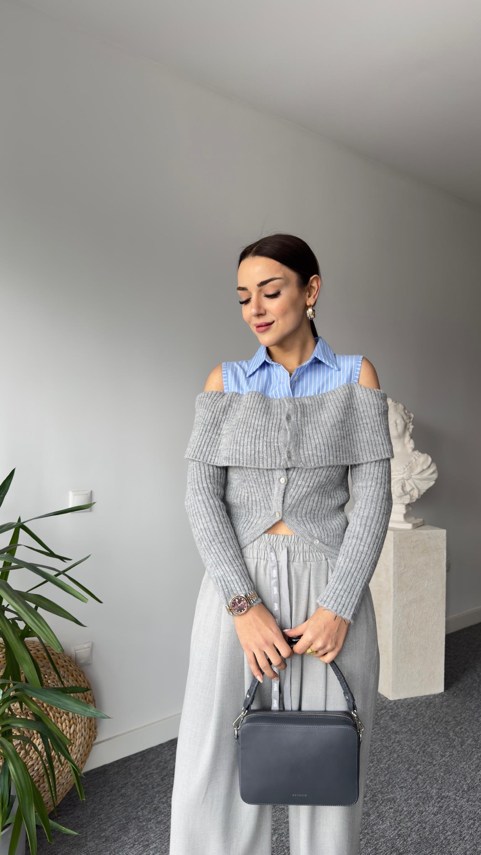 Lose Zra Model Gömlek Detay Triko Kazak