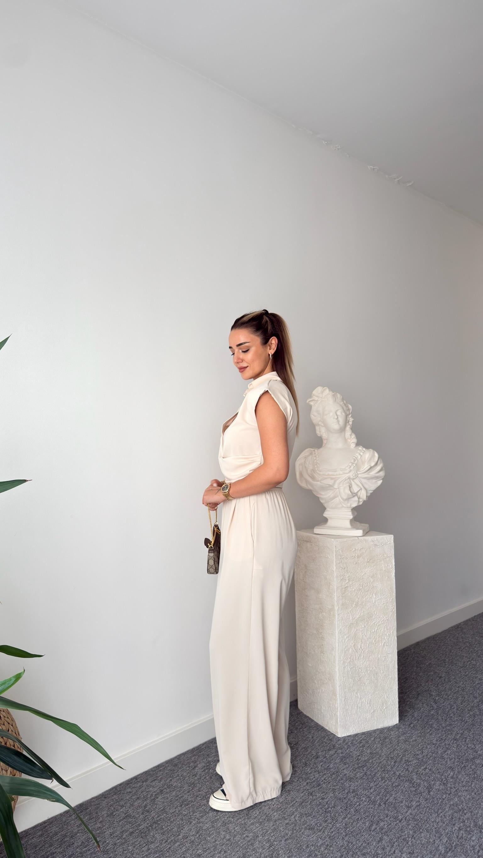 Taş Fredi Yan Fermuarlı Bluz