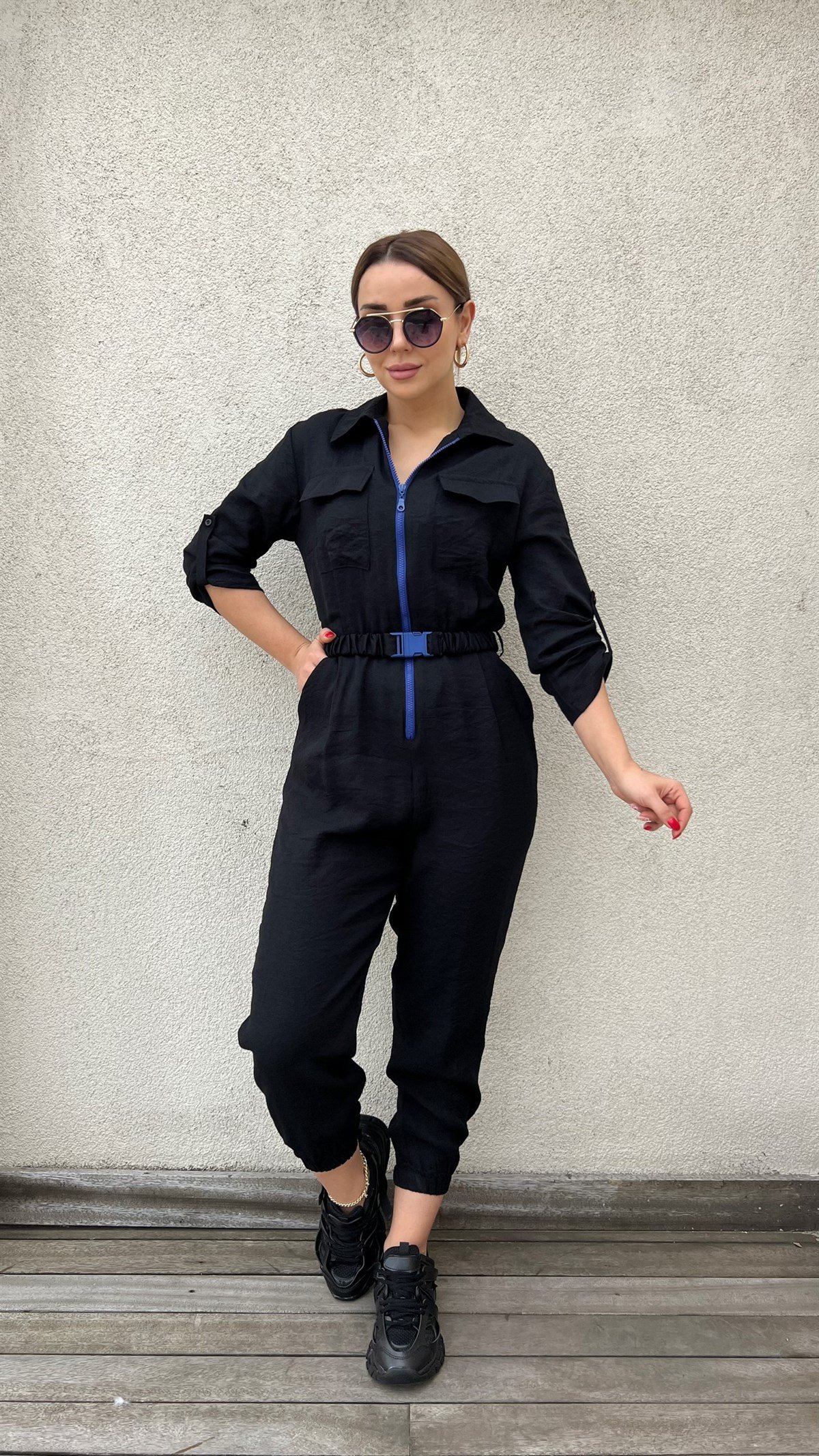 Mavi Fermuar Detaylı Orijinal Marka