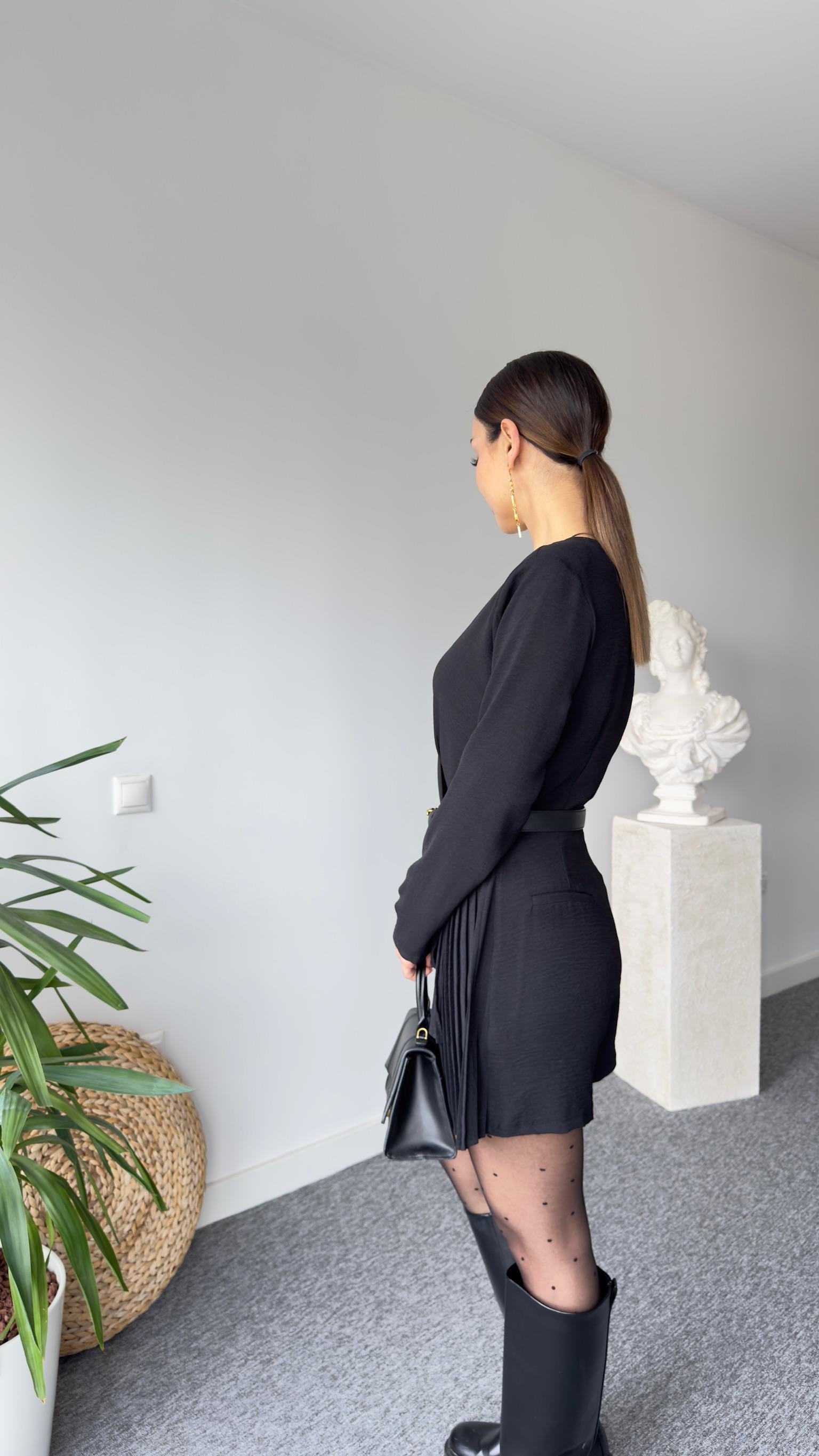 Ruben Piliseli Siyah Şort Tulum