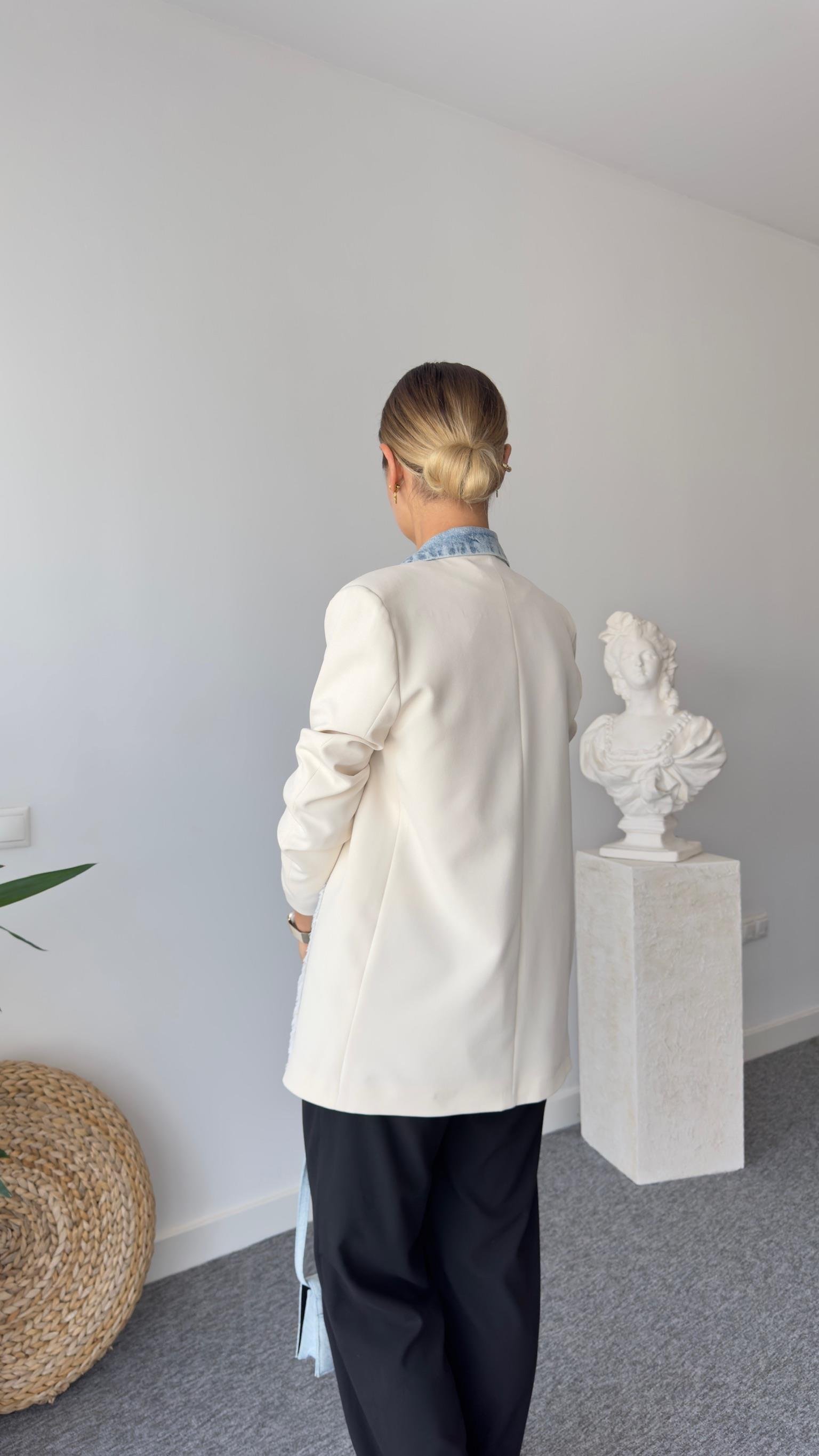 Degra Kot Garnil Ekru Blazer Ceket
