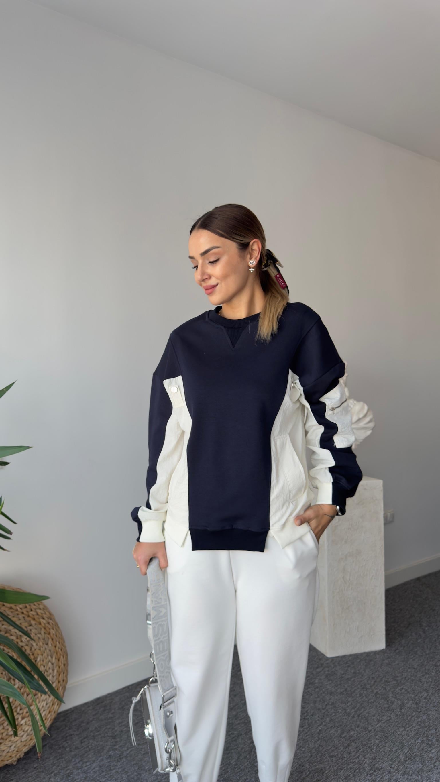 Orso Tws Model Kollar Paraşütlü Lacivert Sweatshirt