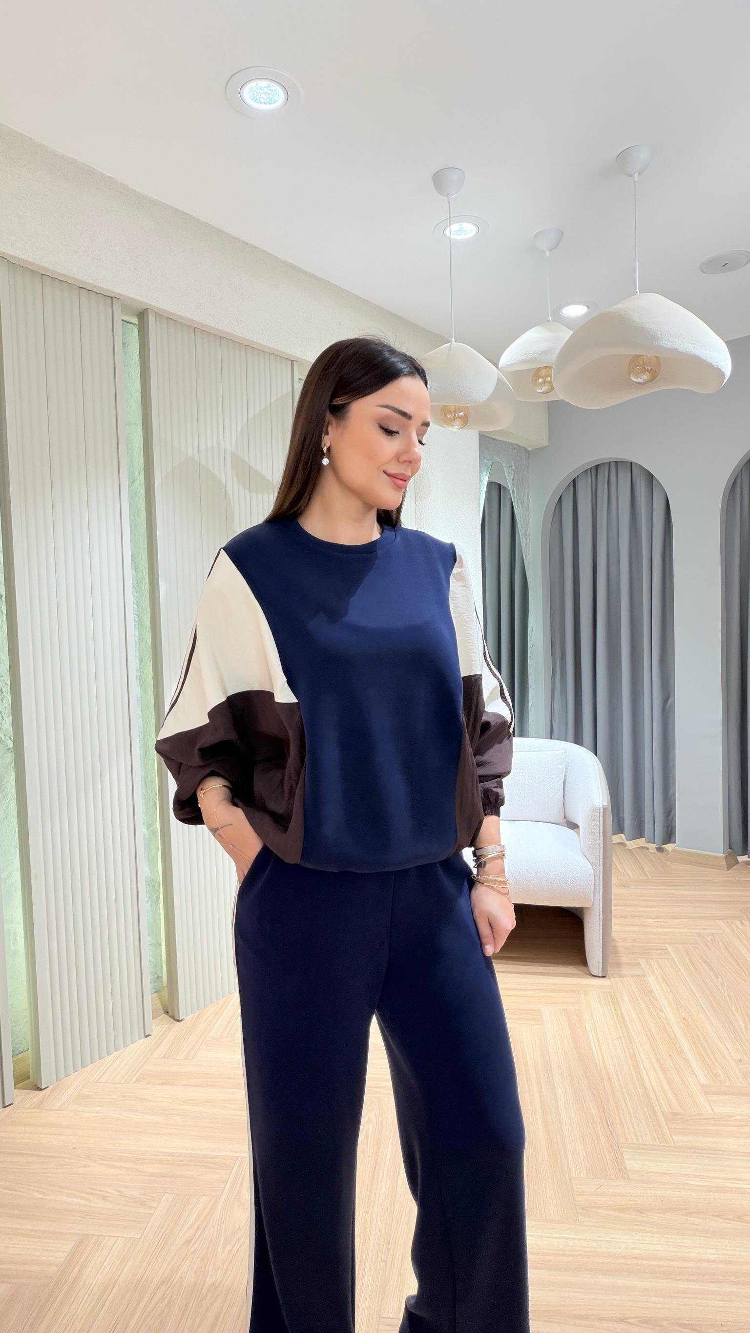 Lacivert Color Blok Mix Tasarım Takım