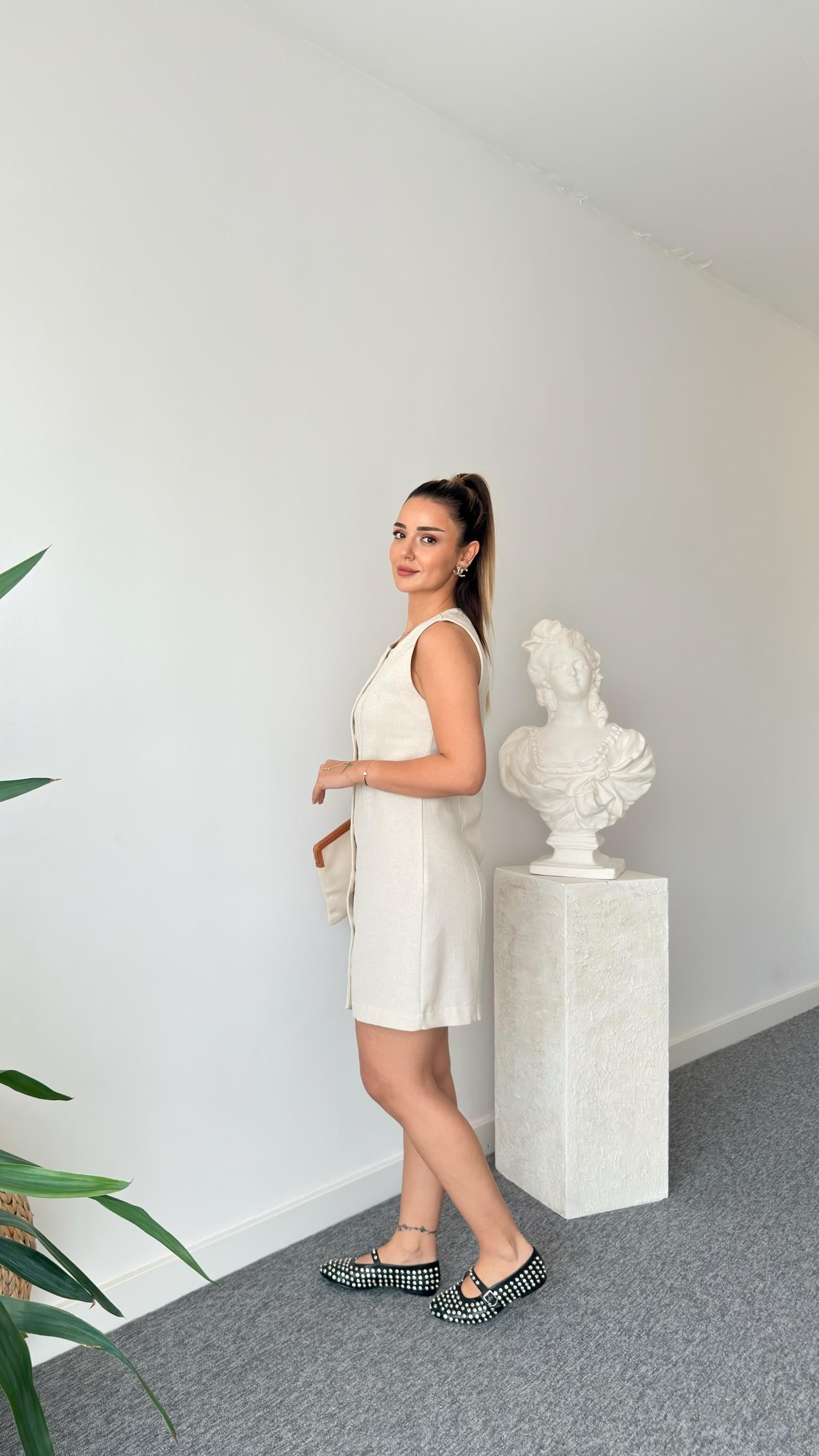 Lerta Zra Model Keten Elbise