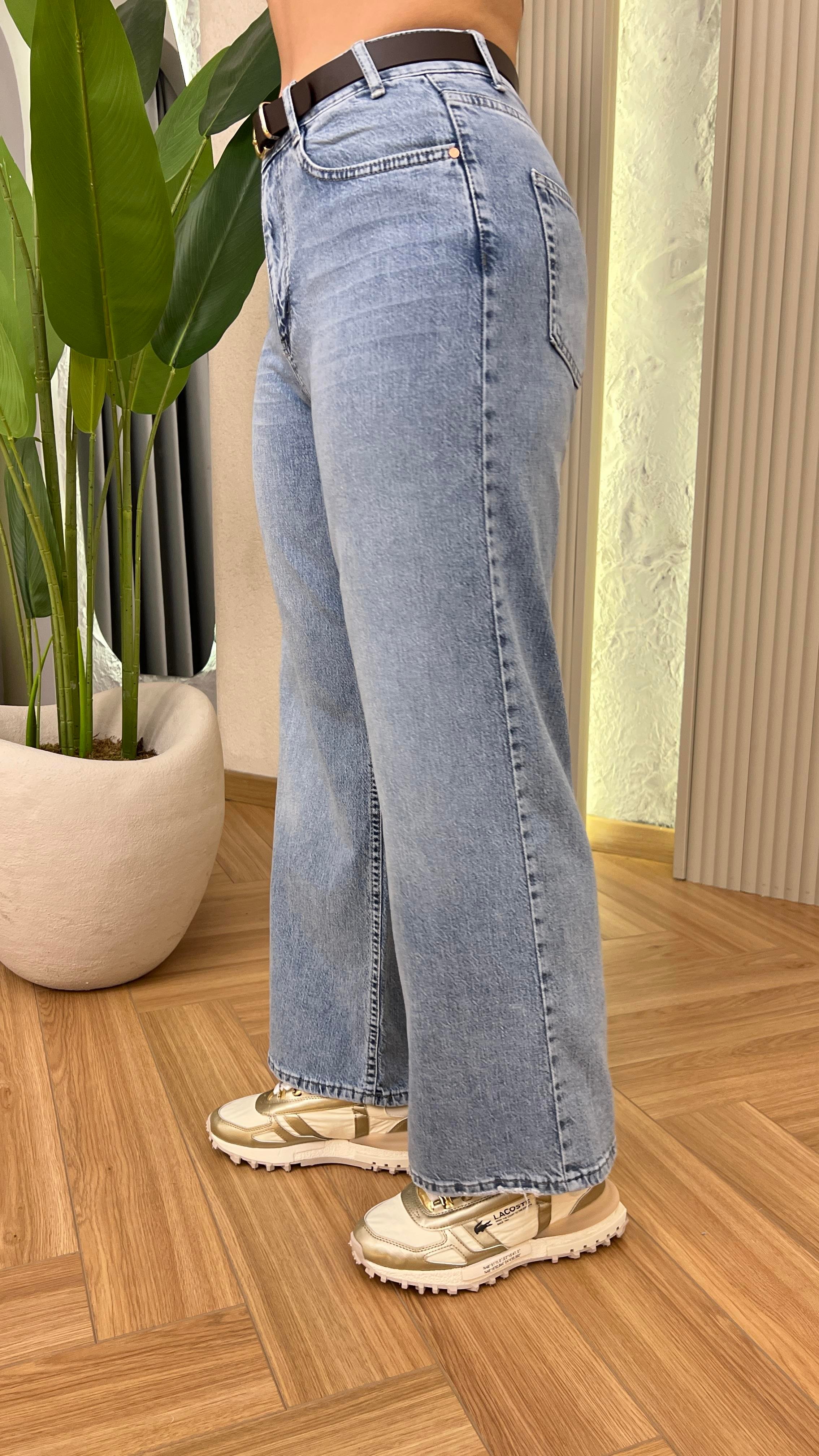 Mavi Gina Kemer Detaylı Wide Leg Jean