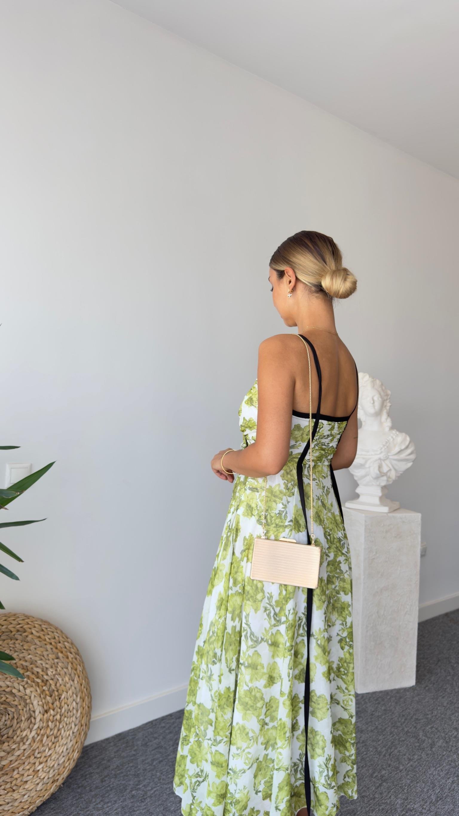 Sonia Zra Model Astarlı Yeşil Şifon Elbise 