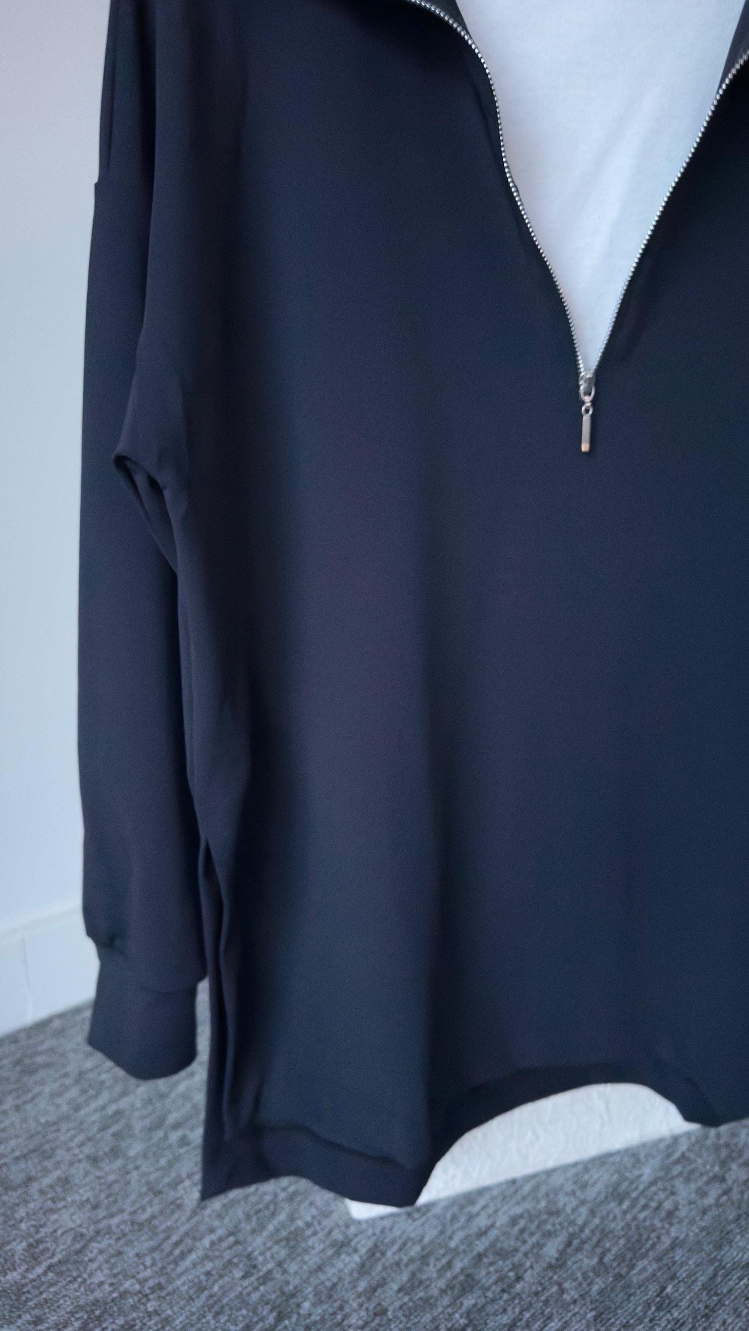 Yırtmaçlı Fermuar Detay Crep Laci Sweat