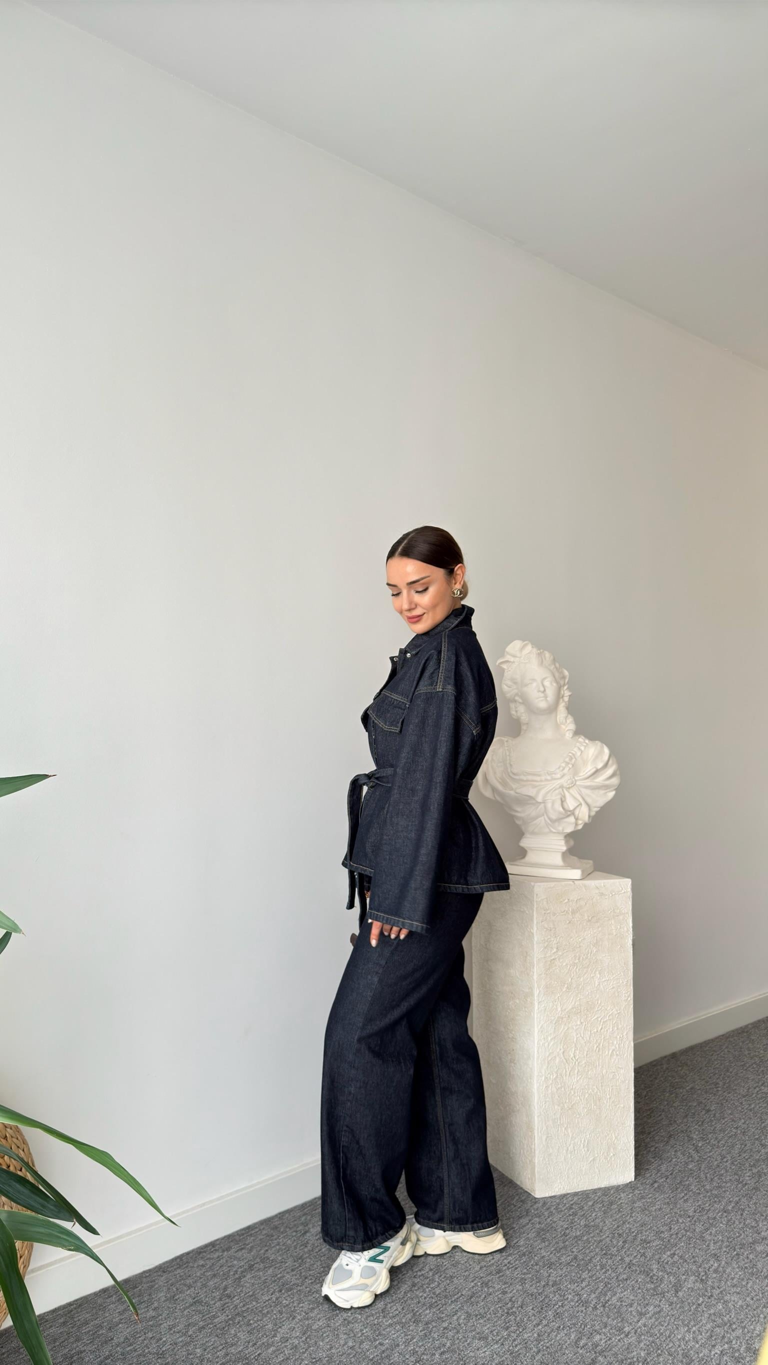 Gradi Belden Bağlamalı Denim Takım