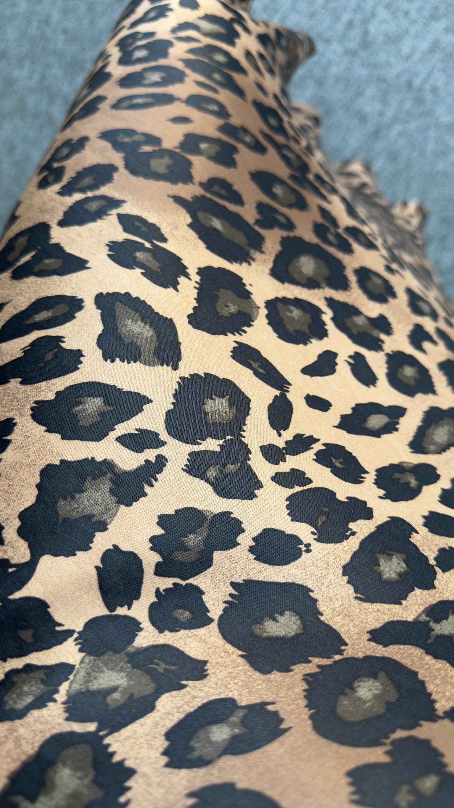 Ricar Kahve Leopar Desenli Etek Sweat Takım