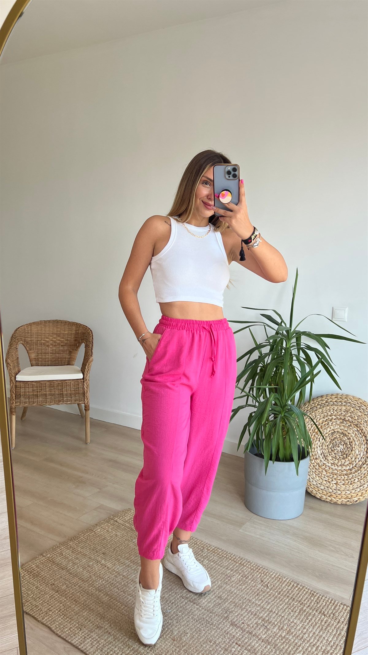 Pembe Şalvar Pantolon