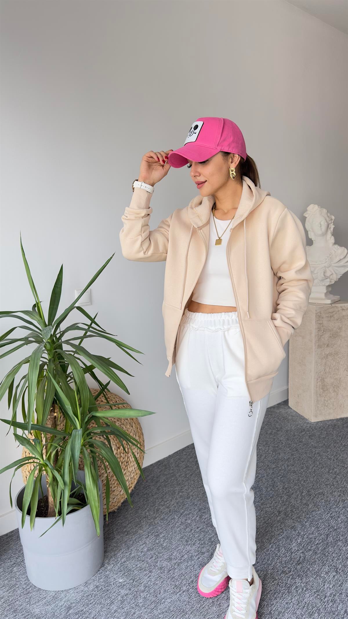 Neyz Şardonlu Yumuşak Doku Bej Sweat