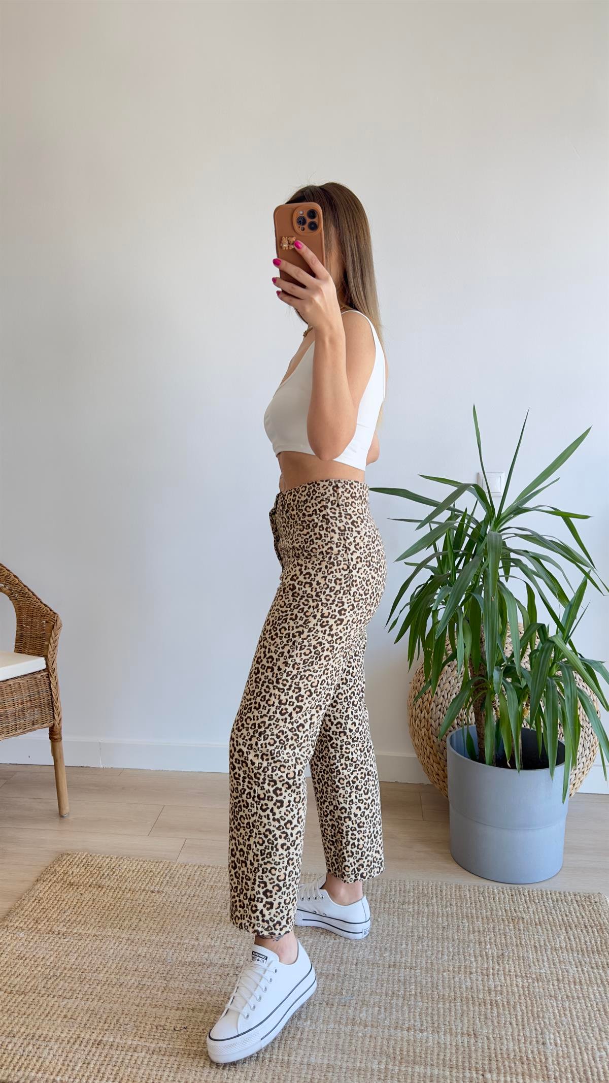 Marka Model Gabardin Leopar Pantolon