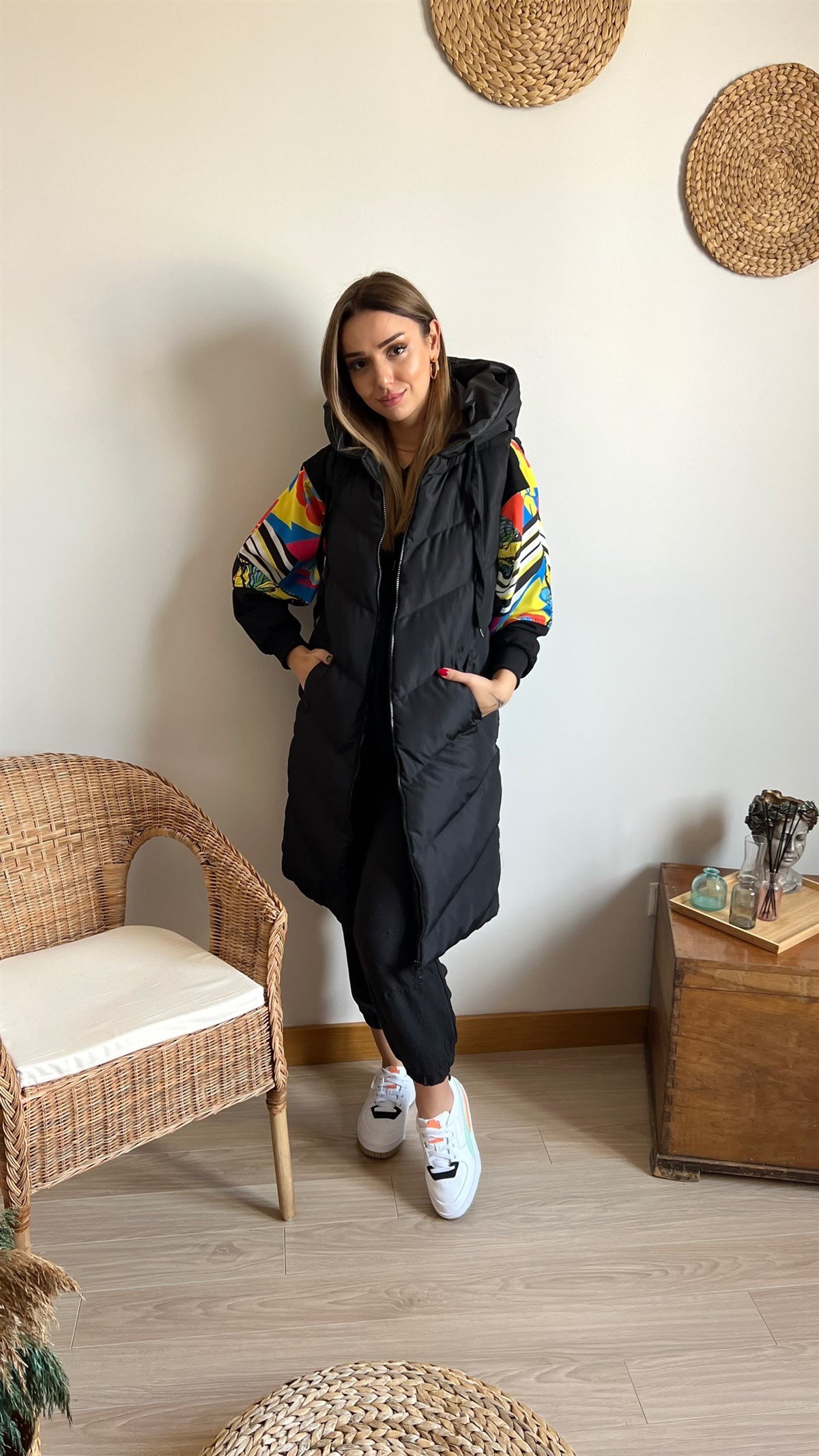Zara Model Yanları Fermuarlı Uzun Yelek