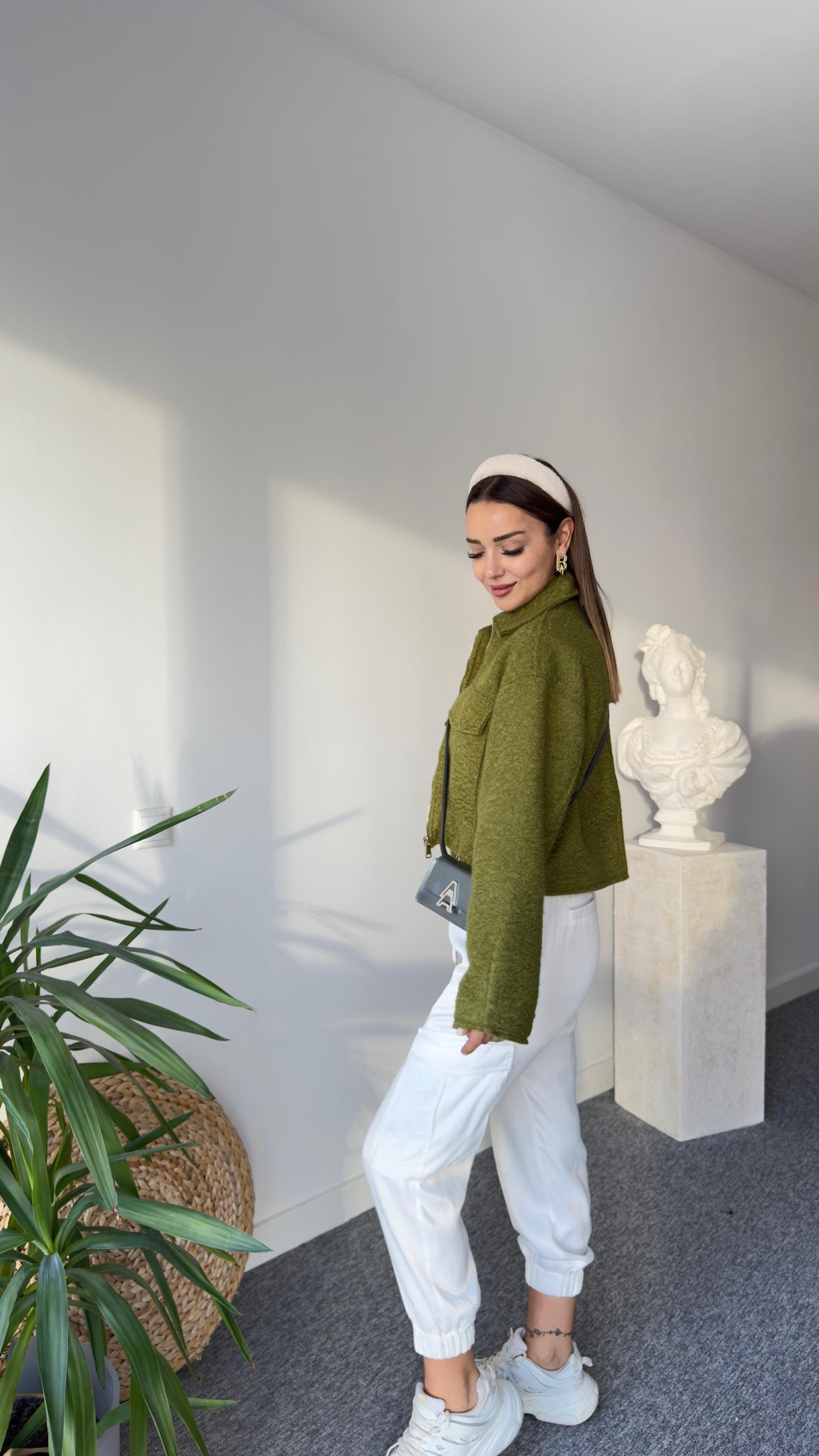 Buklet İri Cepli Zra Model Yeşil Ceket
