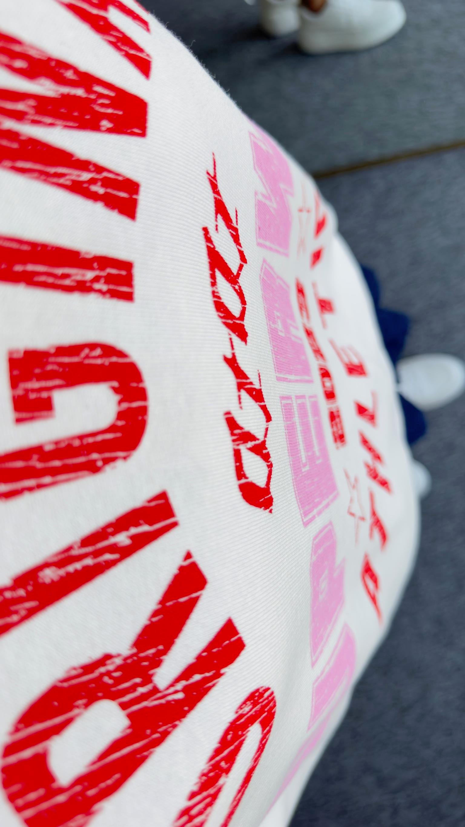 Pembe Superwet Baskı Sweatshirt
