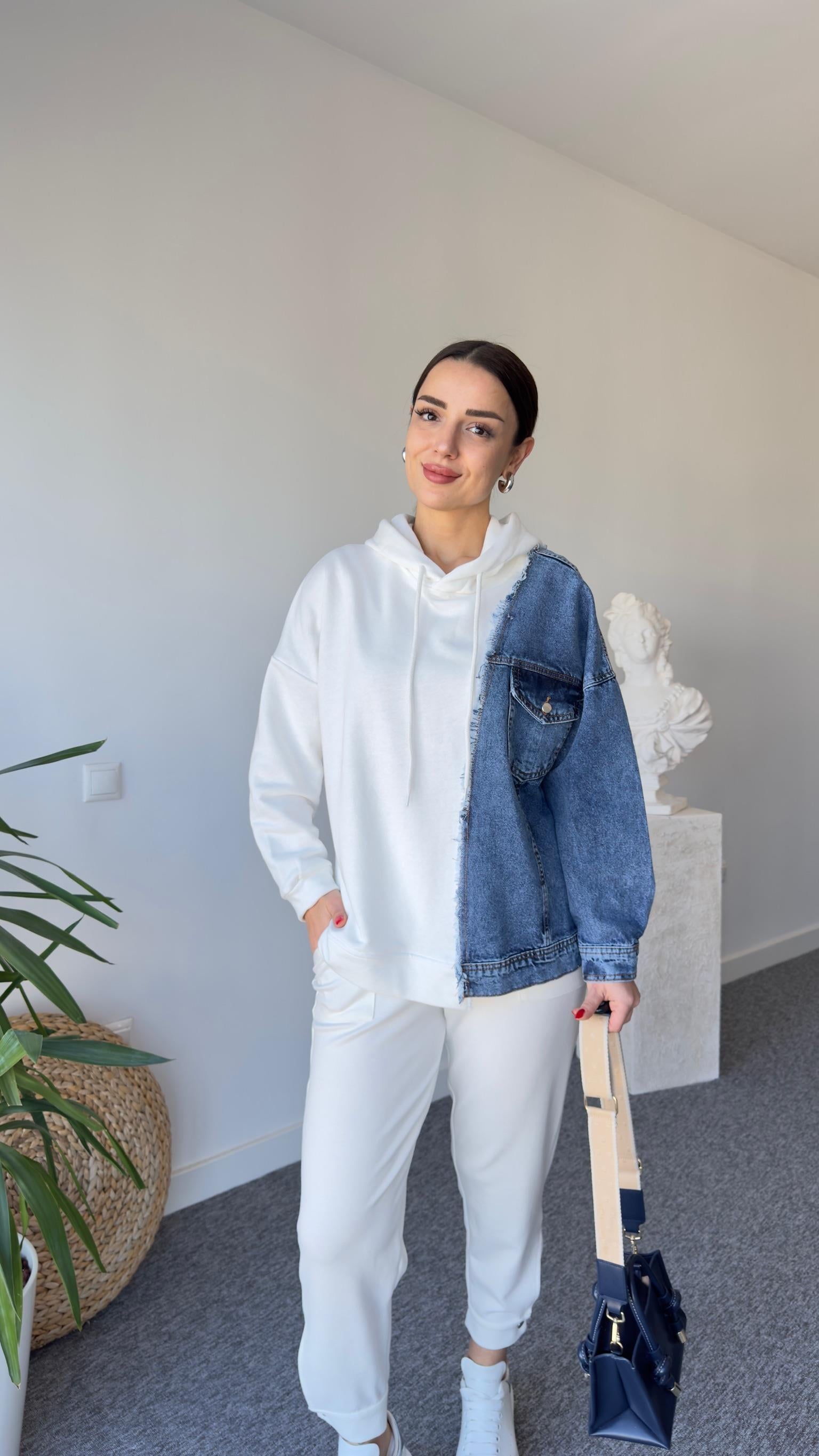 Sean Orj Model Kot Garnili Kapüşonlu Sweat