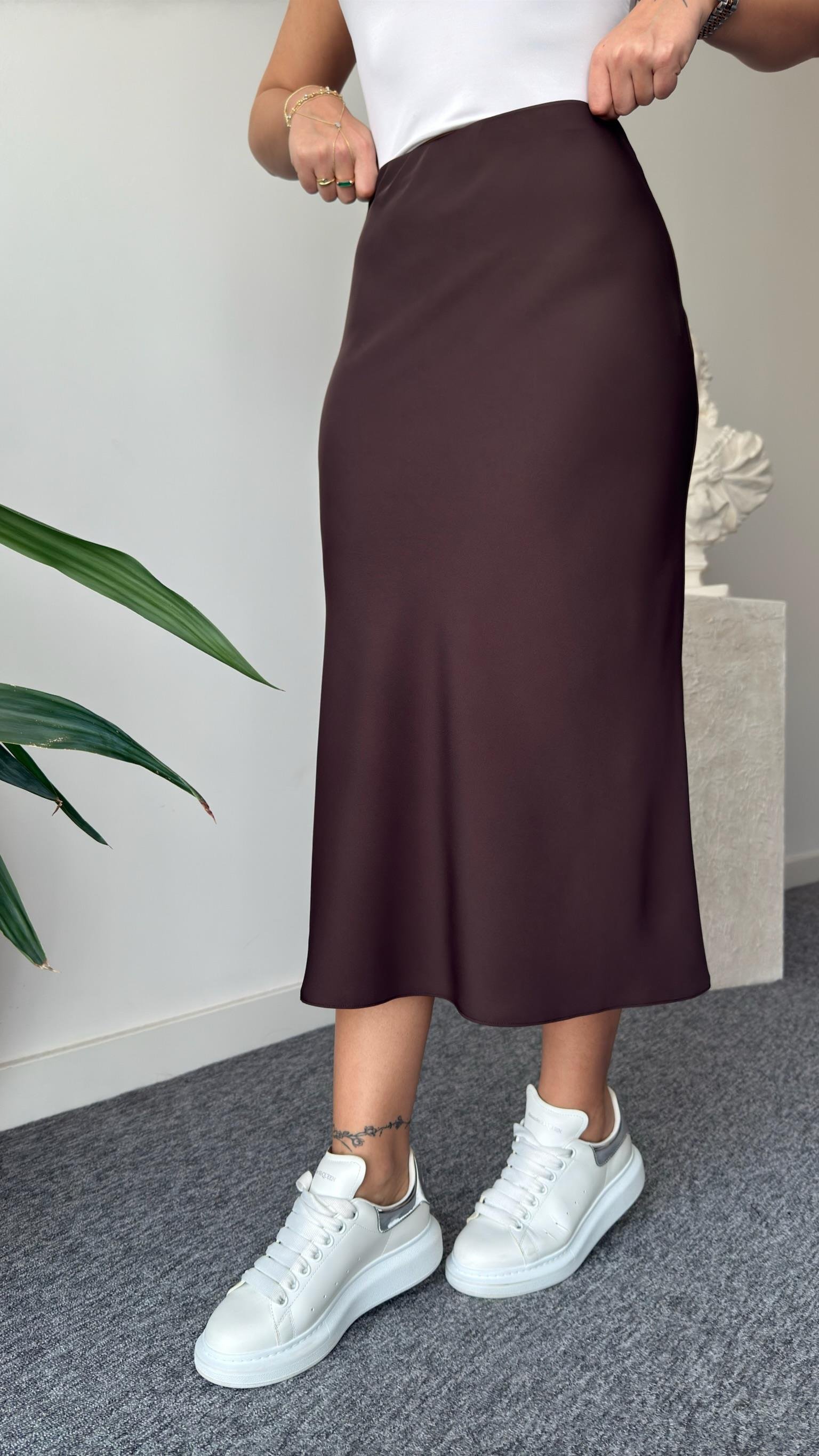 Kahve Lesi Zra Model Saten Etek