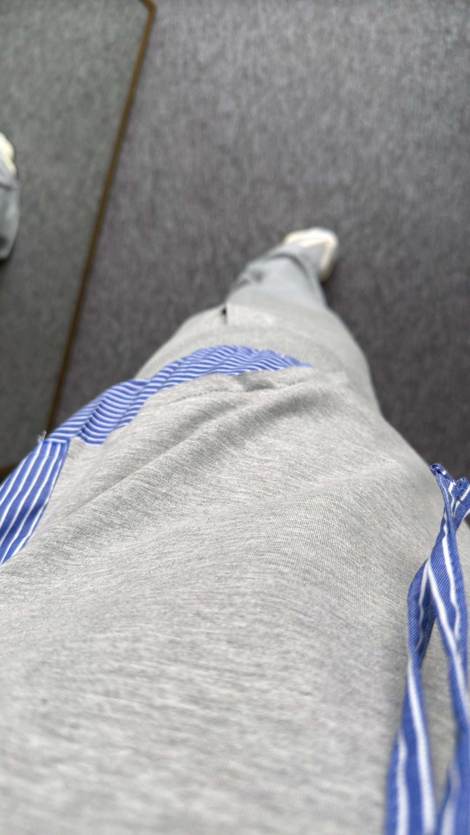 Gri Reste Poplin Garnili Sweatshirt