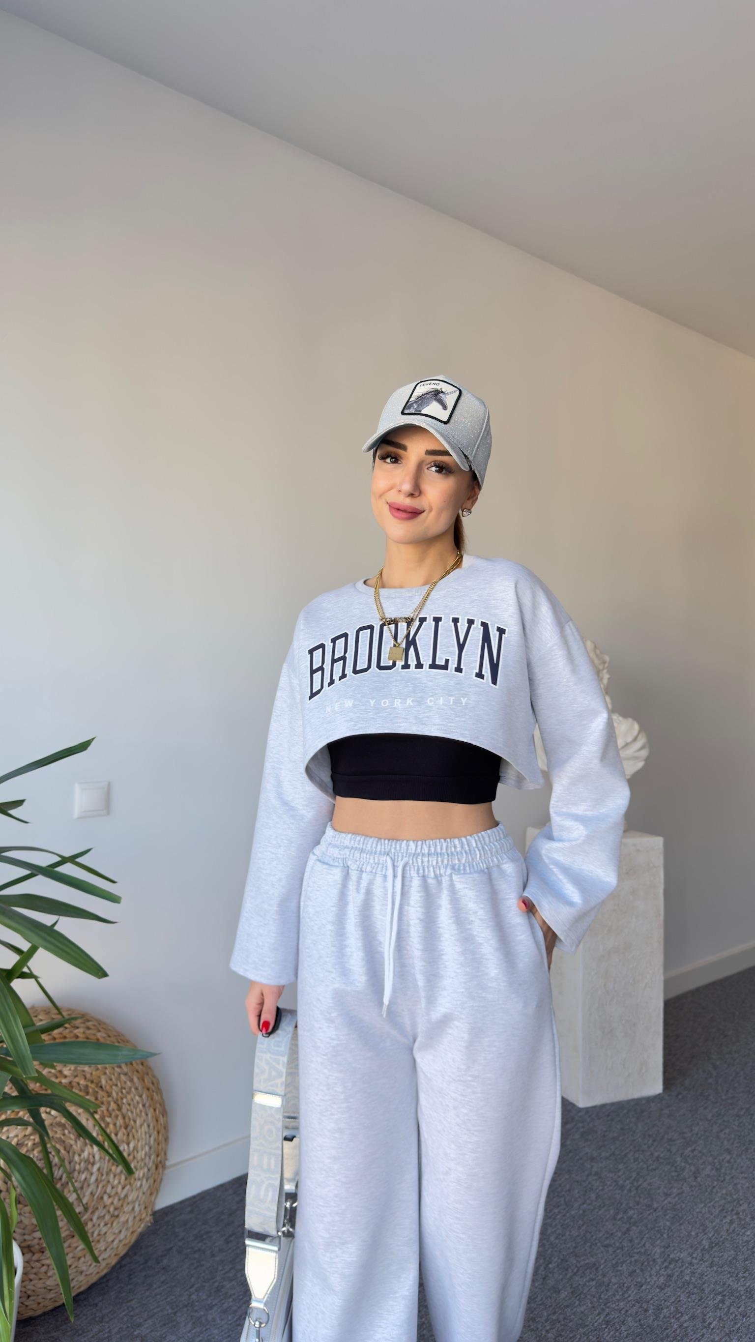 Çift Parça Siyah Atletli Brooklyn Sweat