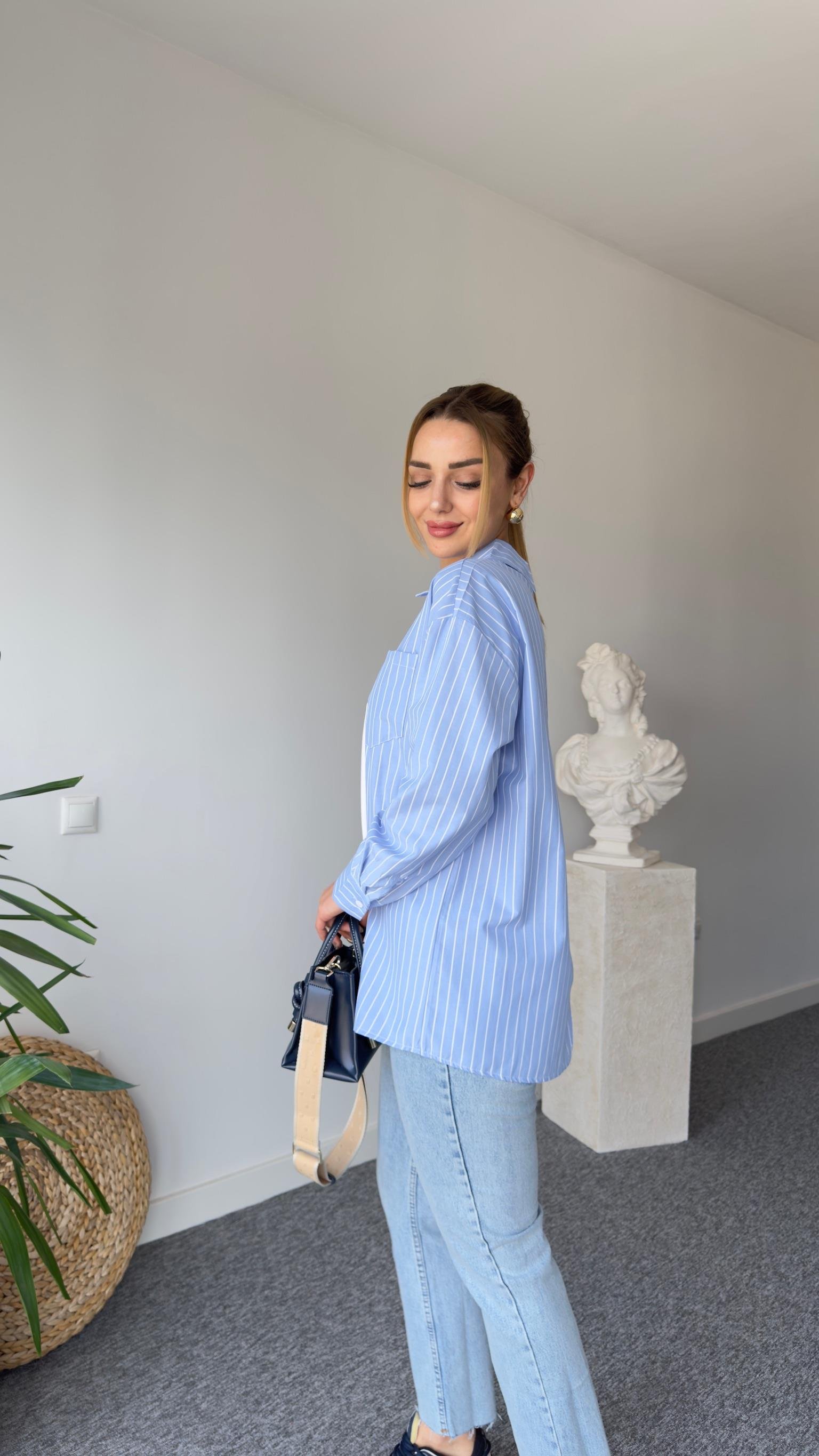 Zra Model Garnili Poplin Gömlek 