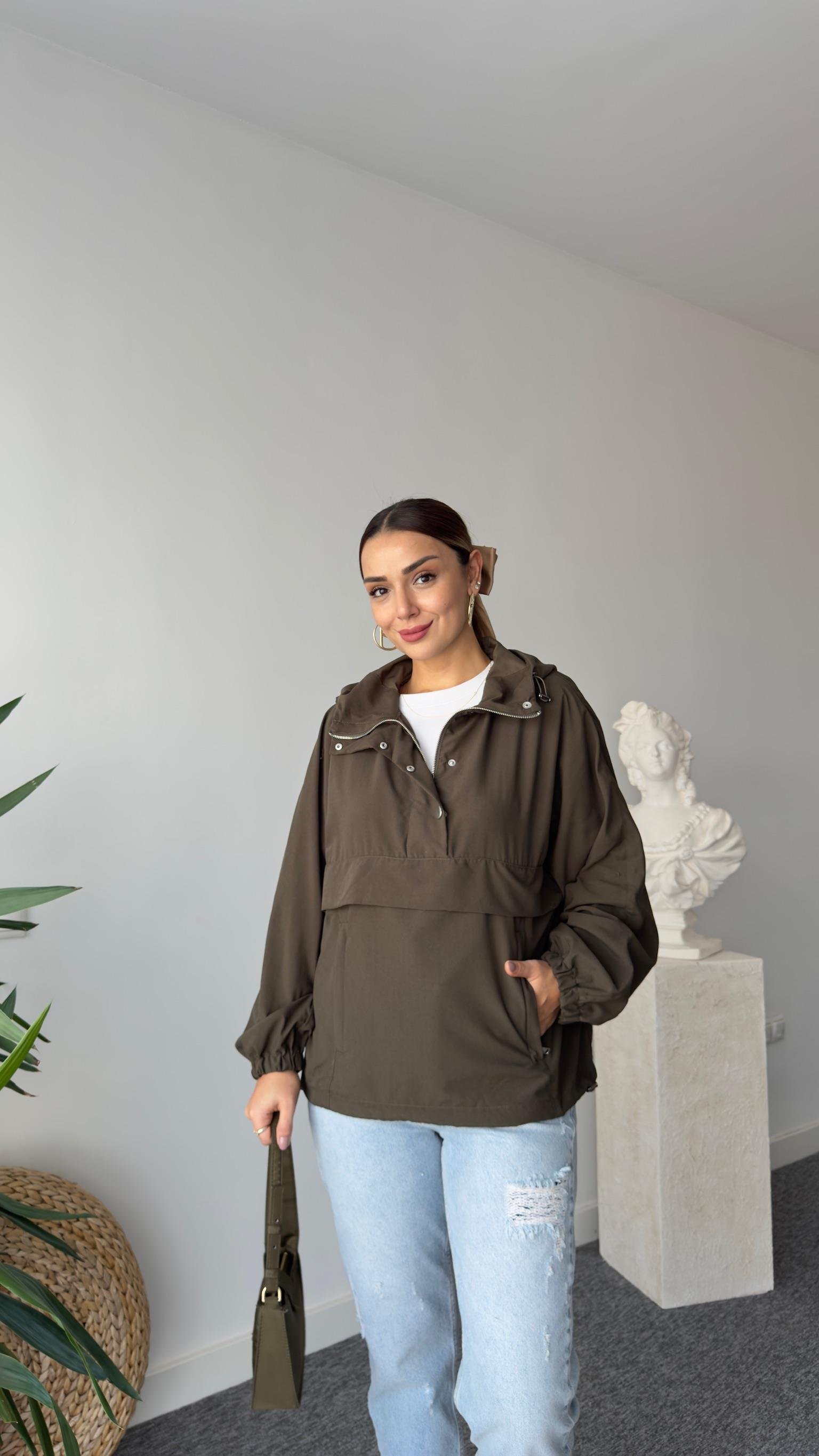 Glista Çıtçıt Düğmeli Haki Zra Sweatshirt