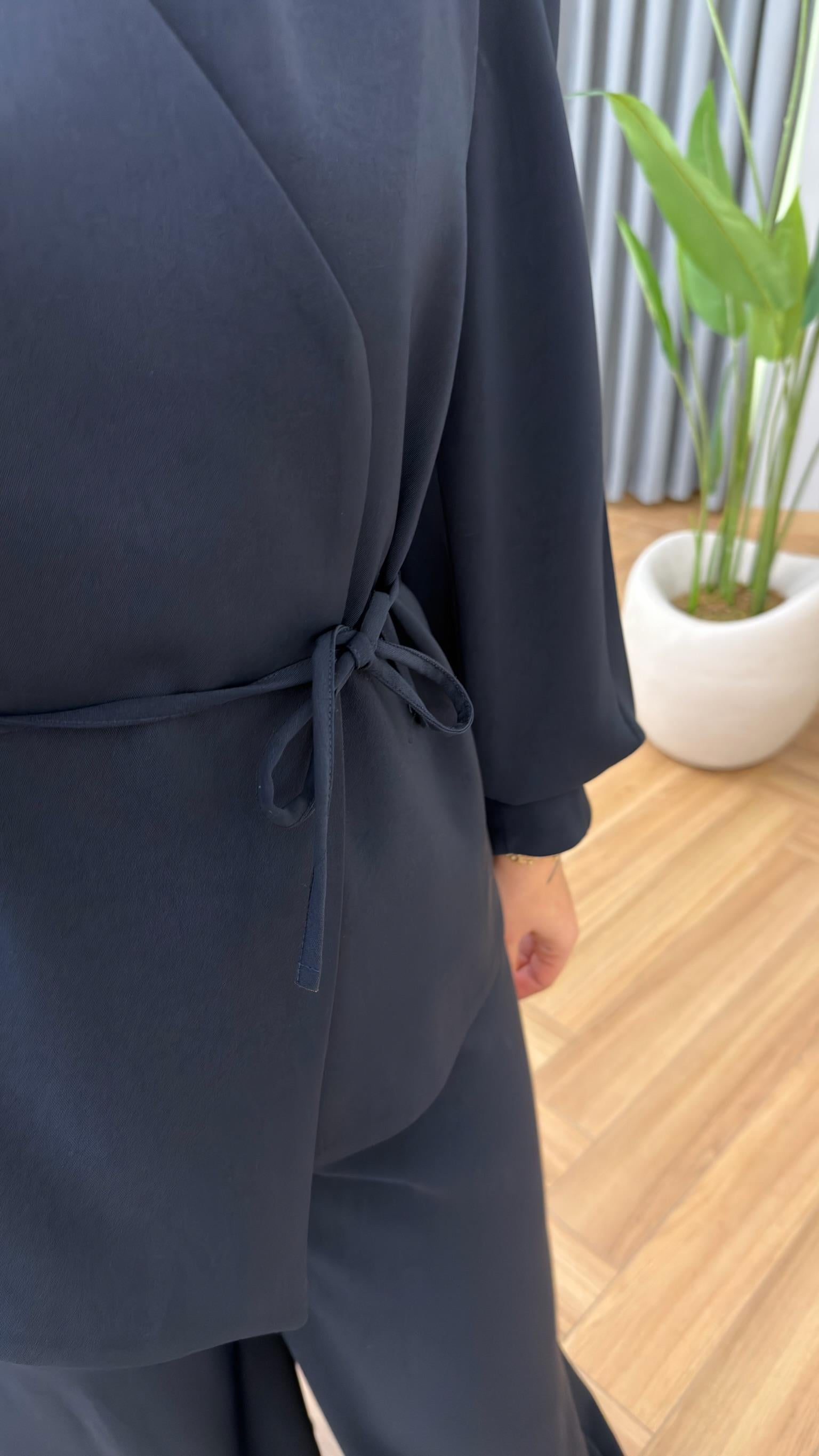 Lacivert Nevra Şalvar Pantolon Ceket Takım