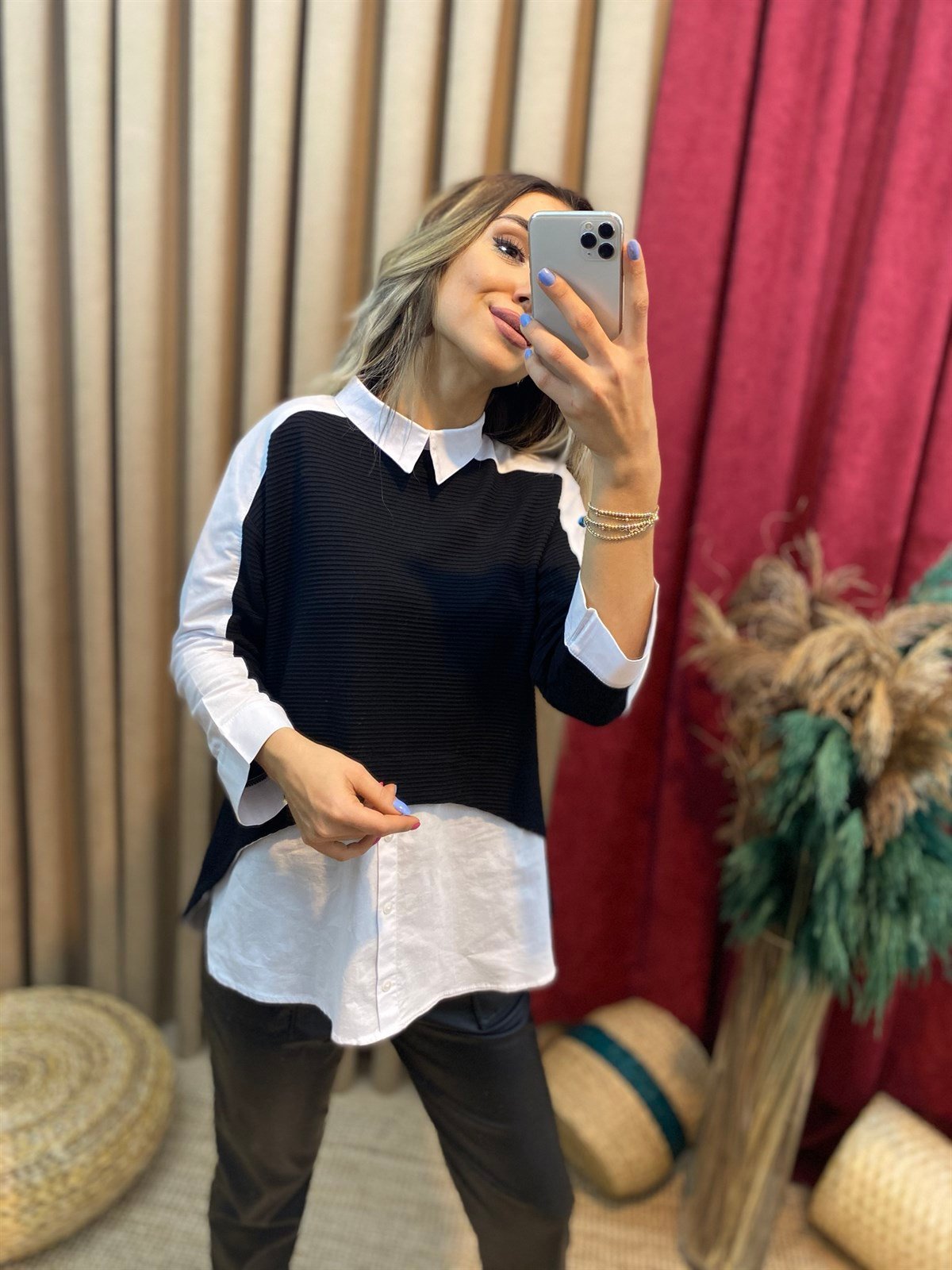 Gömlek Detaylı Bluz