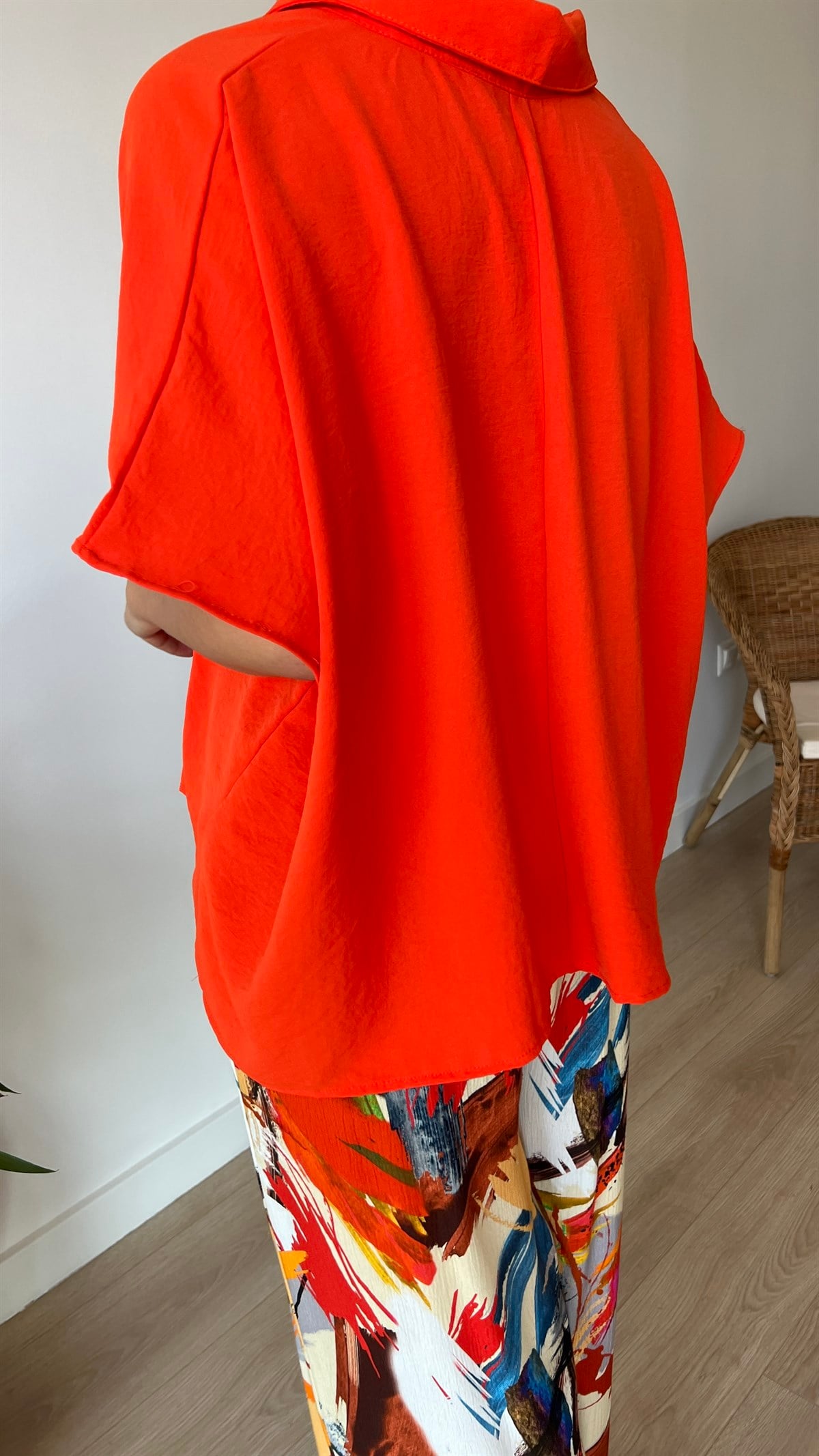 İpekyol Model Dökümlü Turuncu Gömlek