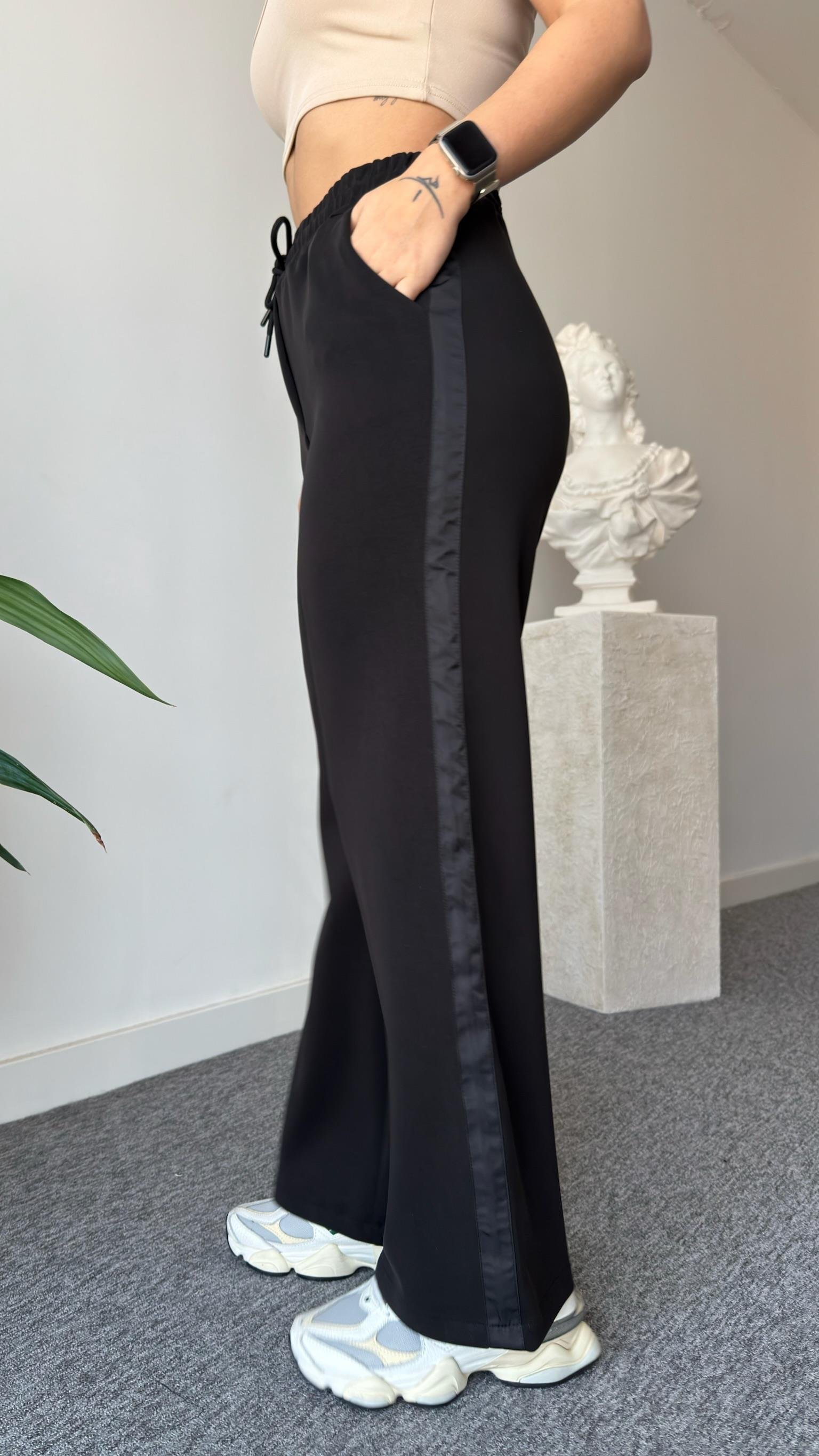 Siyah Premium Leopar Detaylı Modal Takım