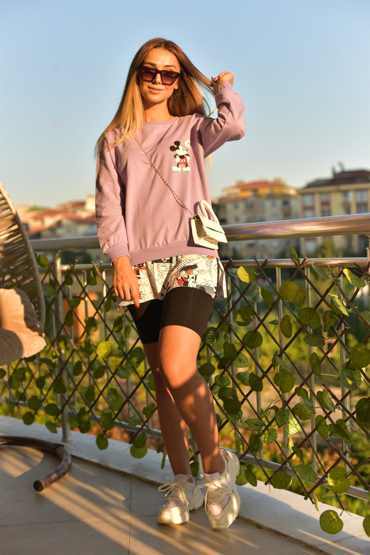 Lila Tshirt Detaylı Mickey 