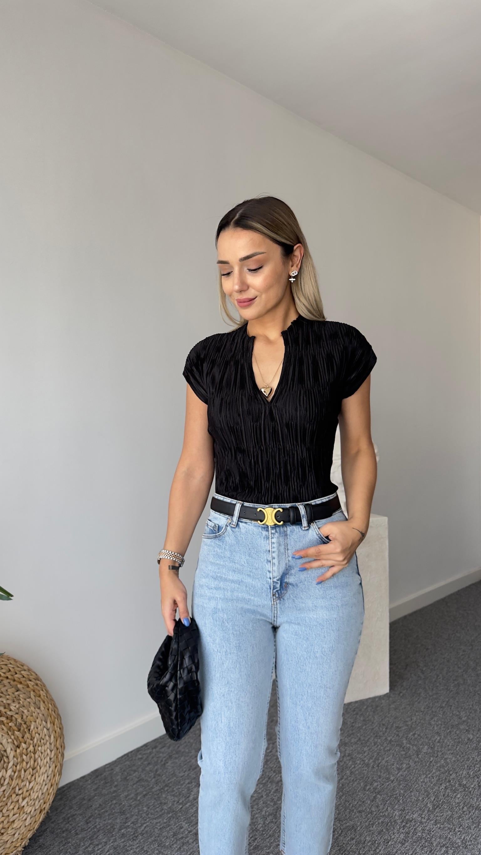 Siyah Krinkıl Tshirt