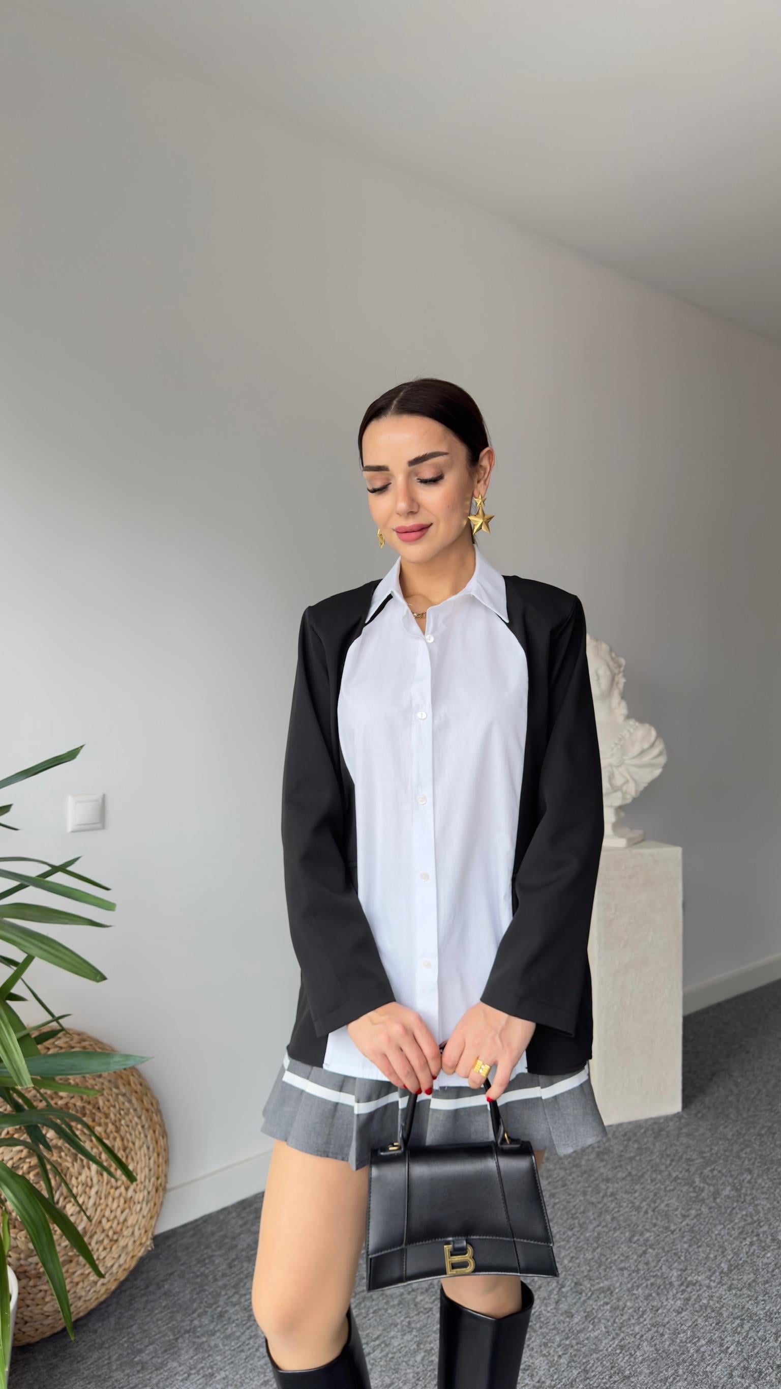Orj Model Poplin Garnili Gömlek Ceket