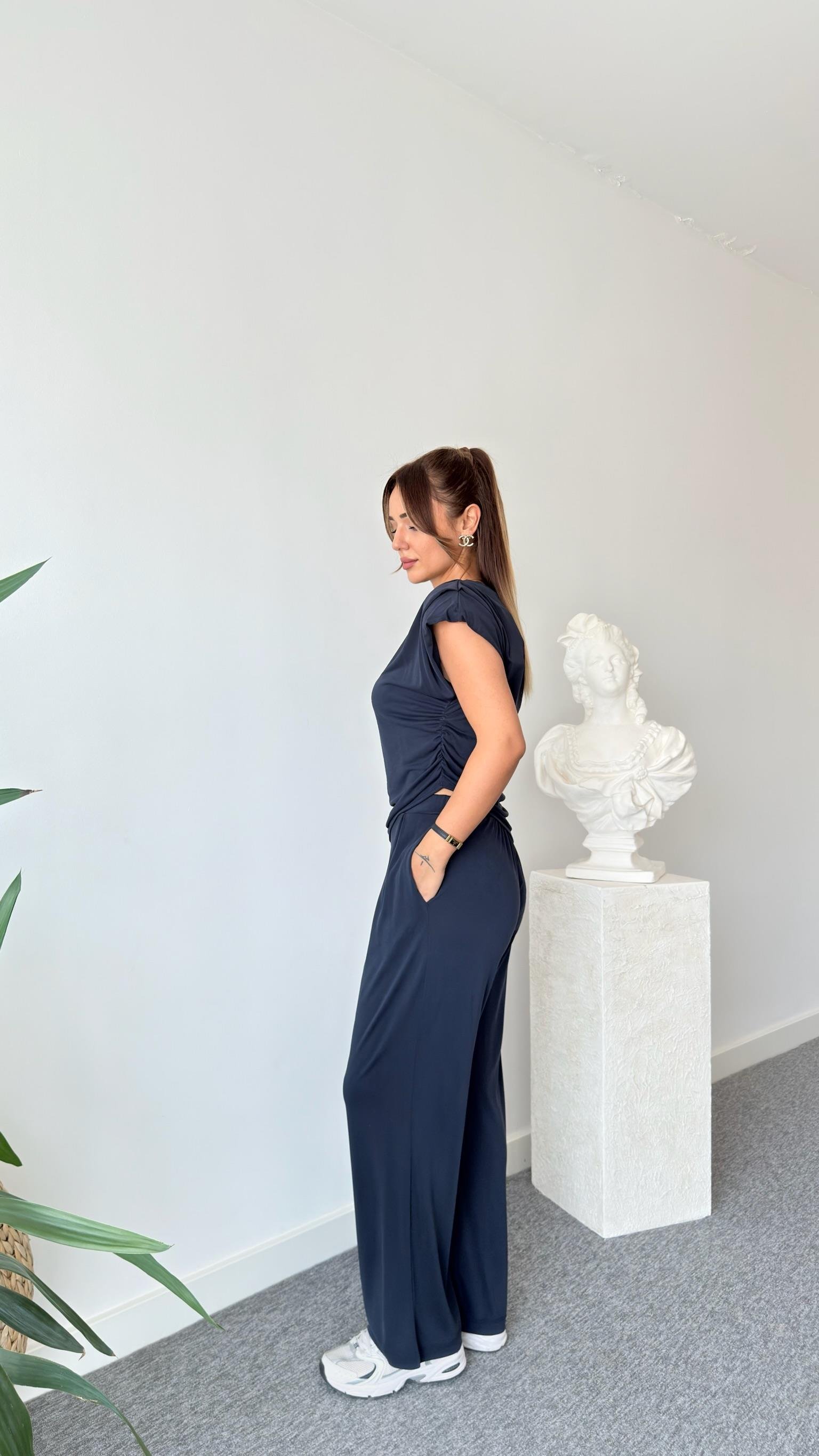 Lacivert Delvin Asimetrik Modal Takım