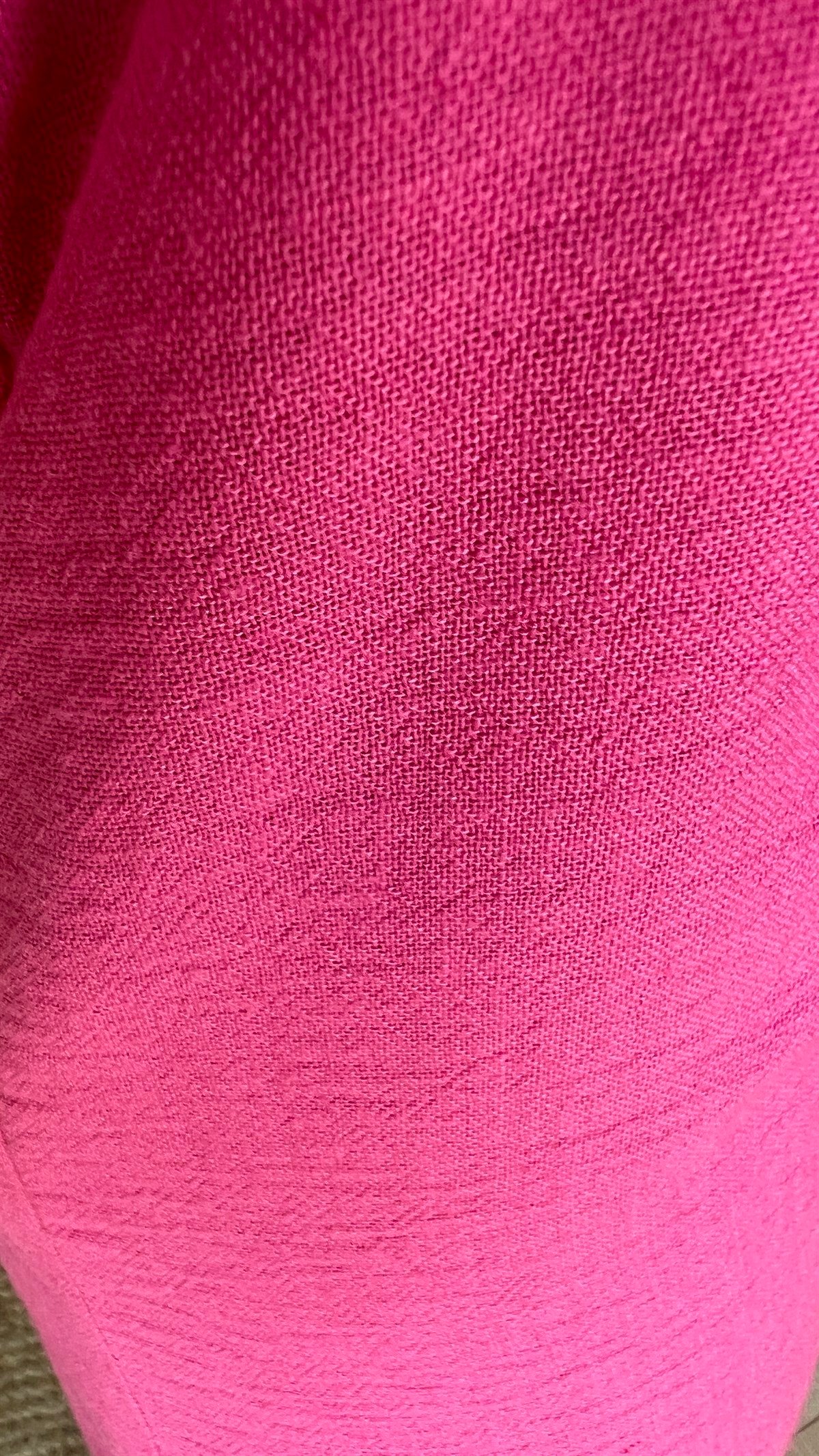 Şeker Pembe Yırtmaçlı Keten Pantolon