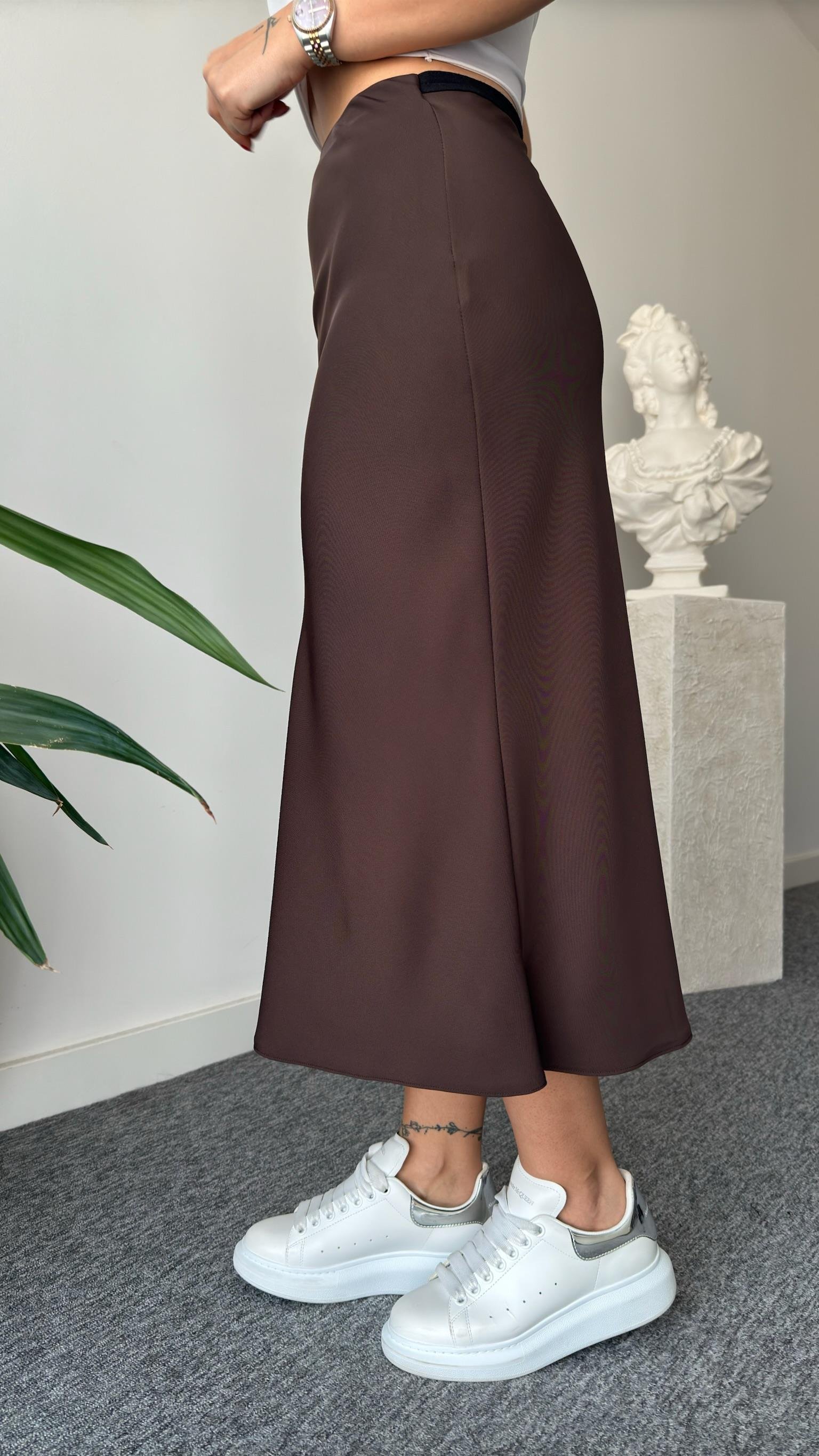 Kahve Lesi Zra Model Saten Etek