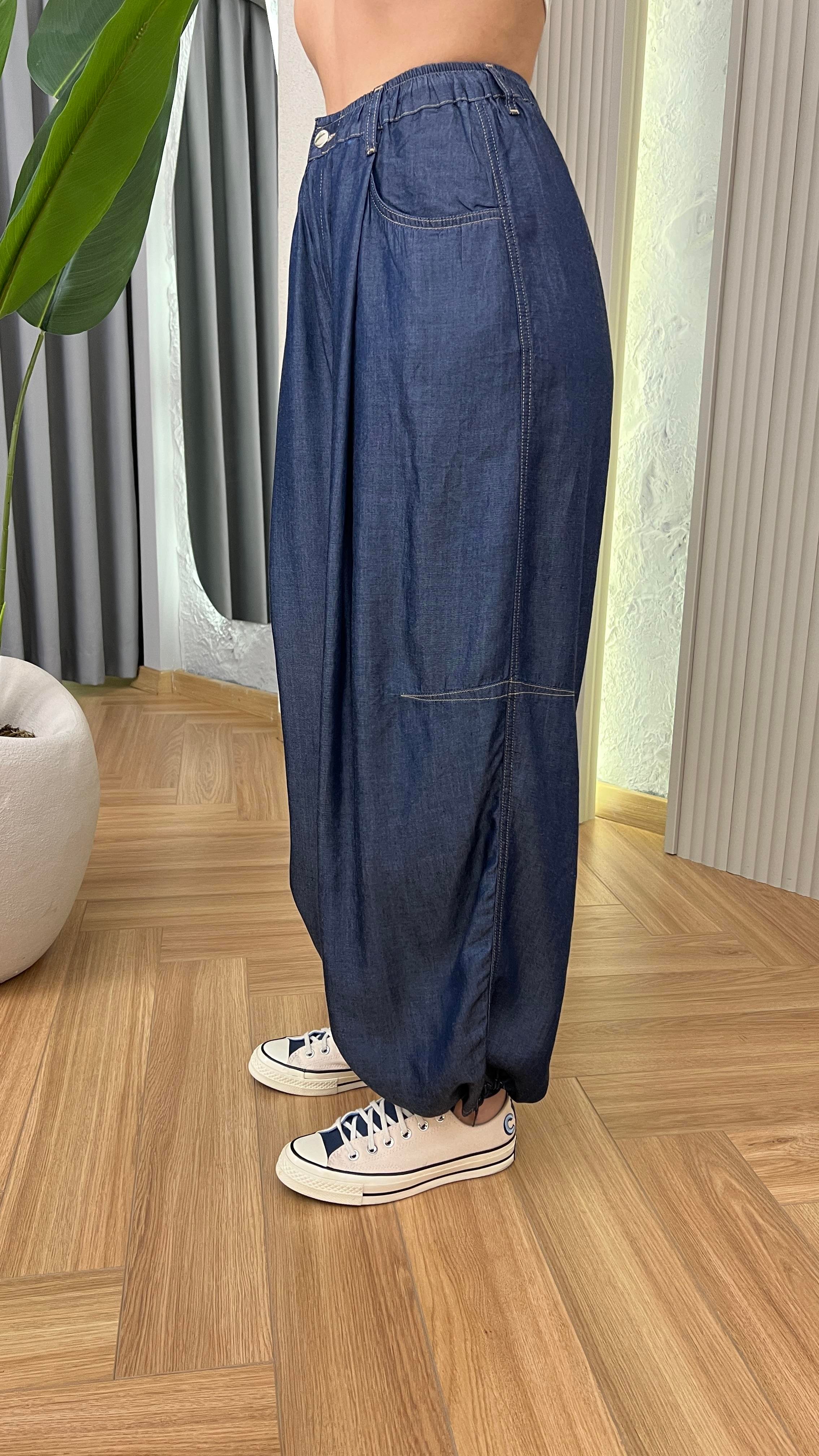 Riva Bileği Bağcıklı Premium Tensel Pantolon