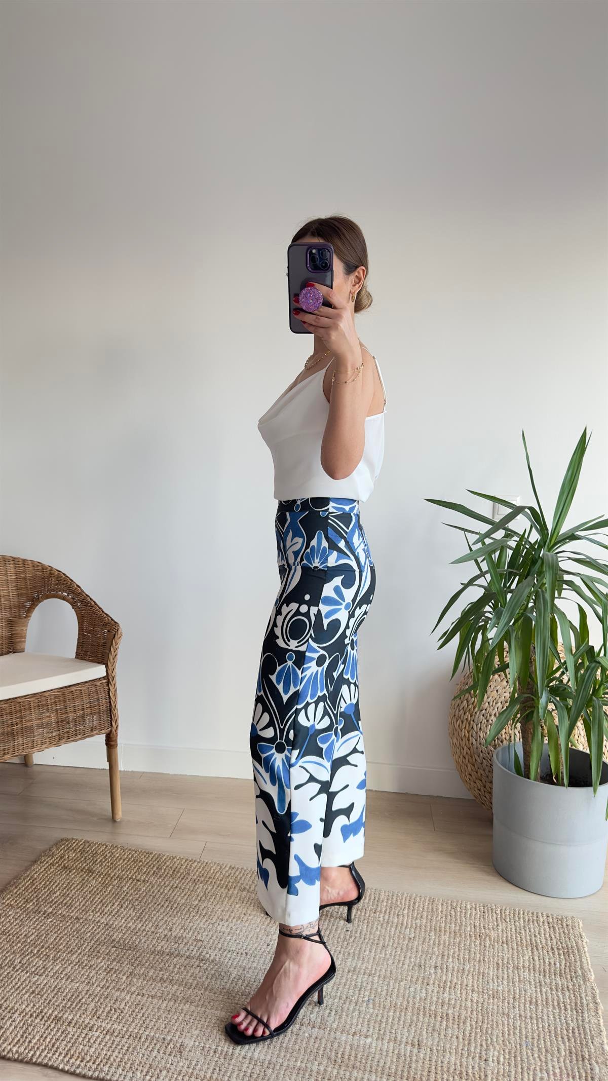 Culotte Mavi Desenli Pantolon