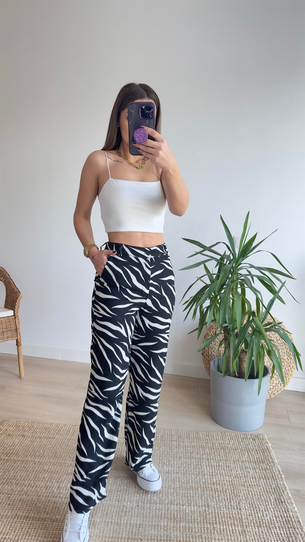 Zebra Desen Ceket Pantolon Takım