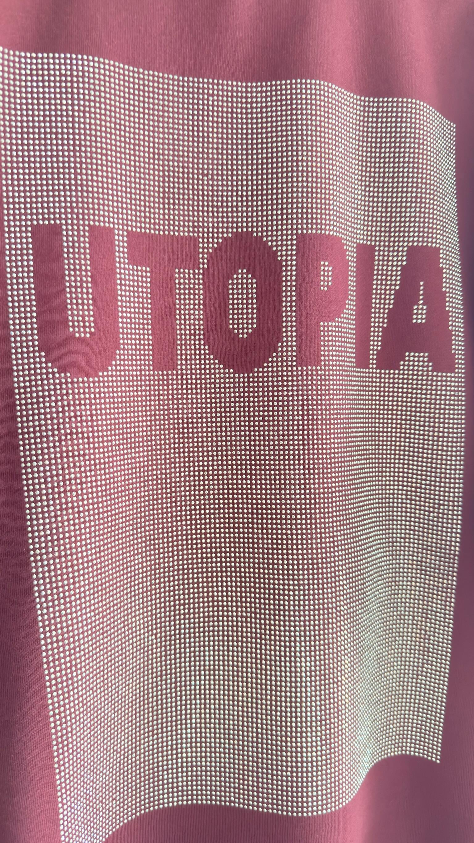 Bordo Utopıa Yazılı Taş DetayIı Sweat