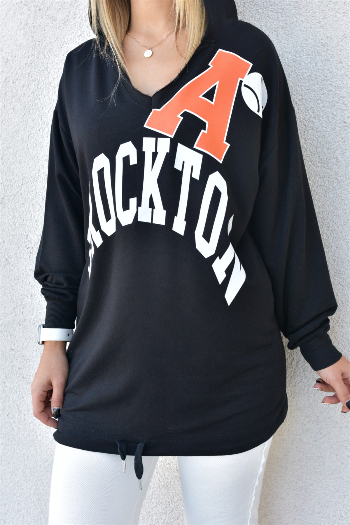 A Baskı Kapüşonlu Sweat