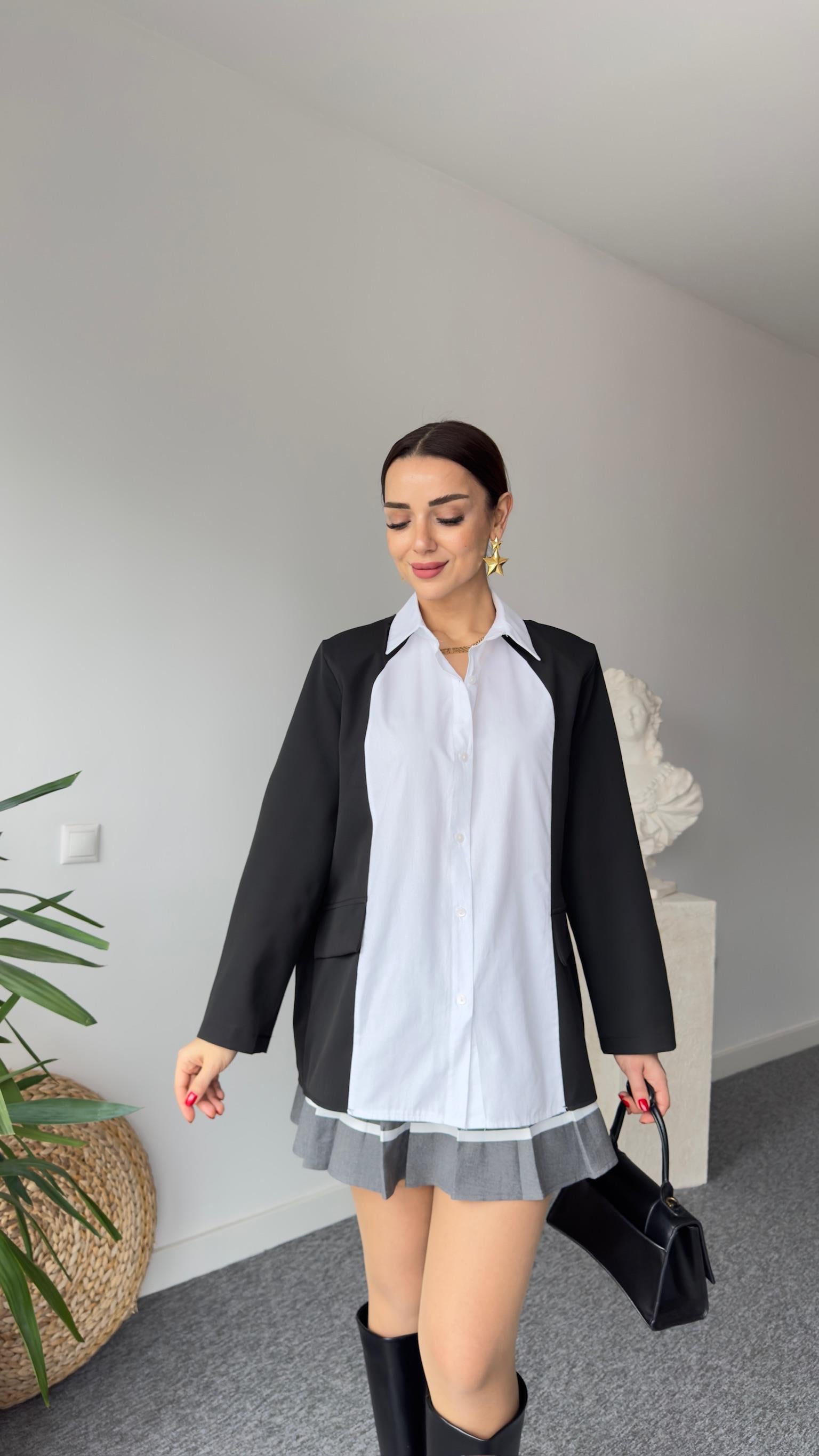 Orj Model Poplin Garnili Gömlek Ceket