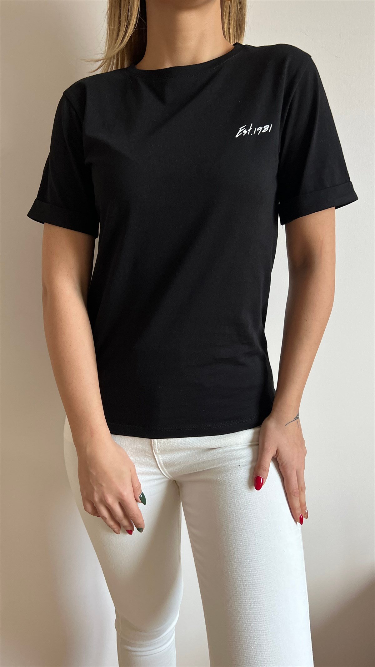 Orijinal Marka Sırtı Yazılı Siyah Tshirt
