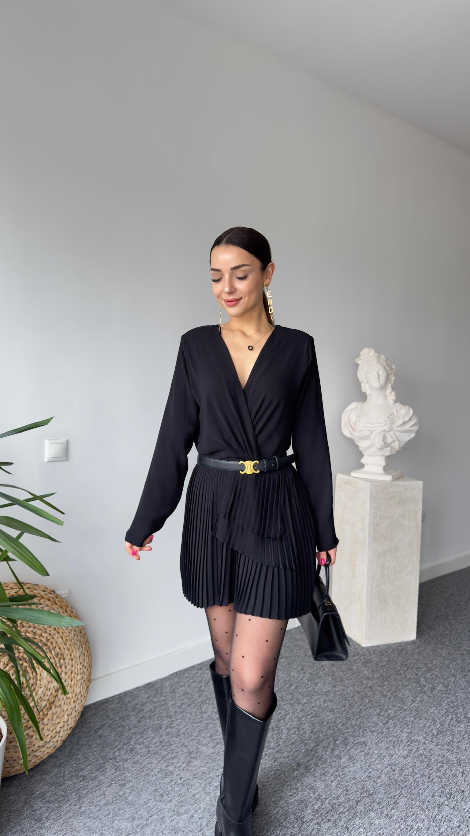 Ruben Piliseli Siyah Şort Tulum