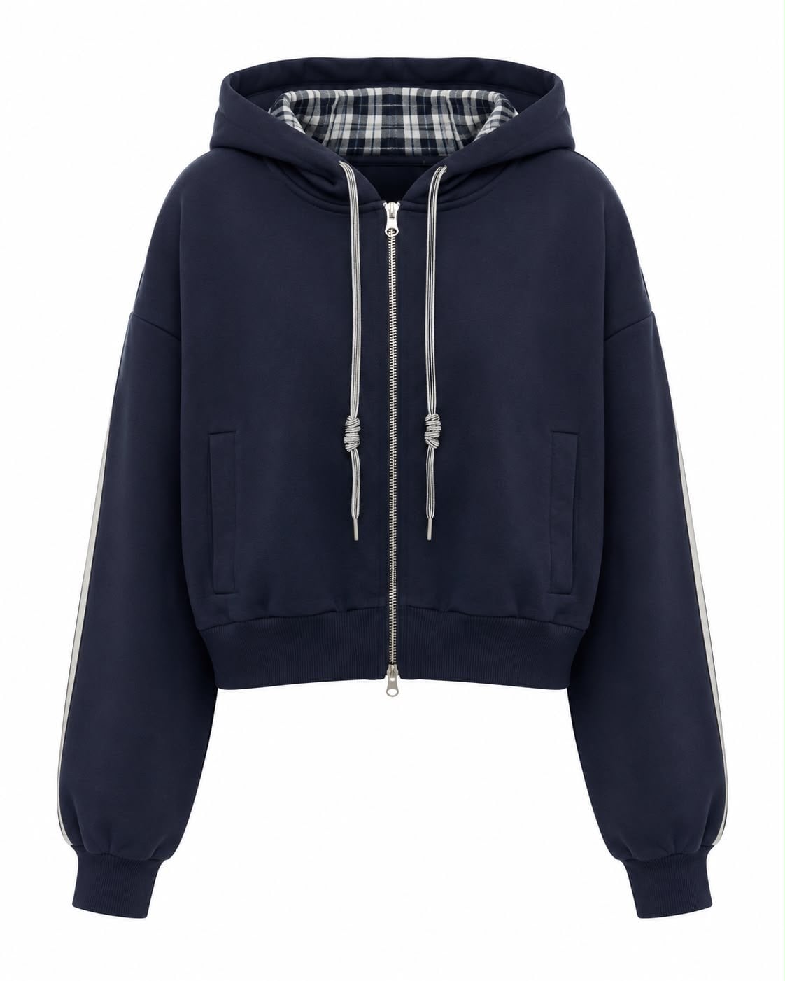 Volme Ekose Kapüşon Detaylı Sweatshirt
