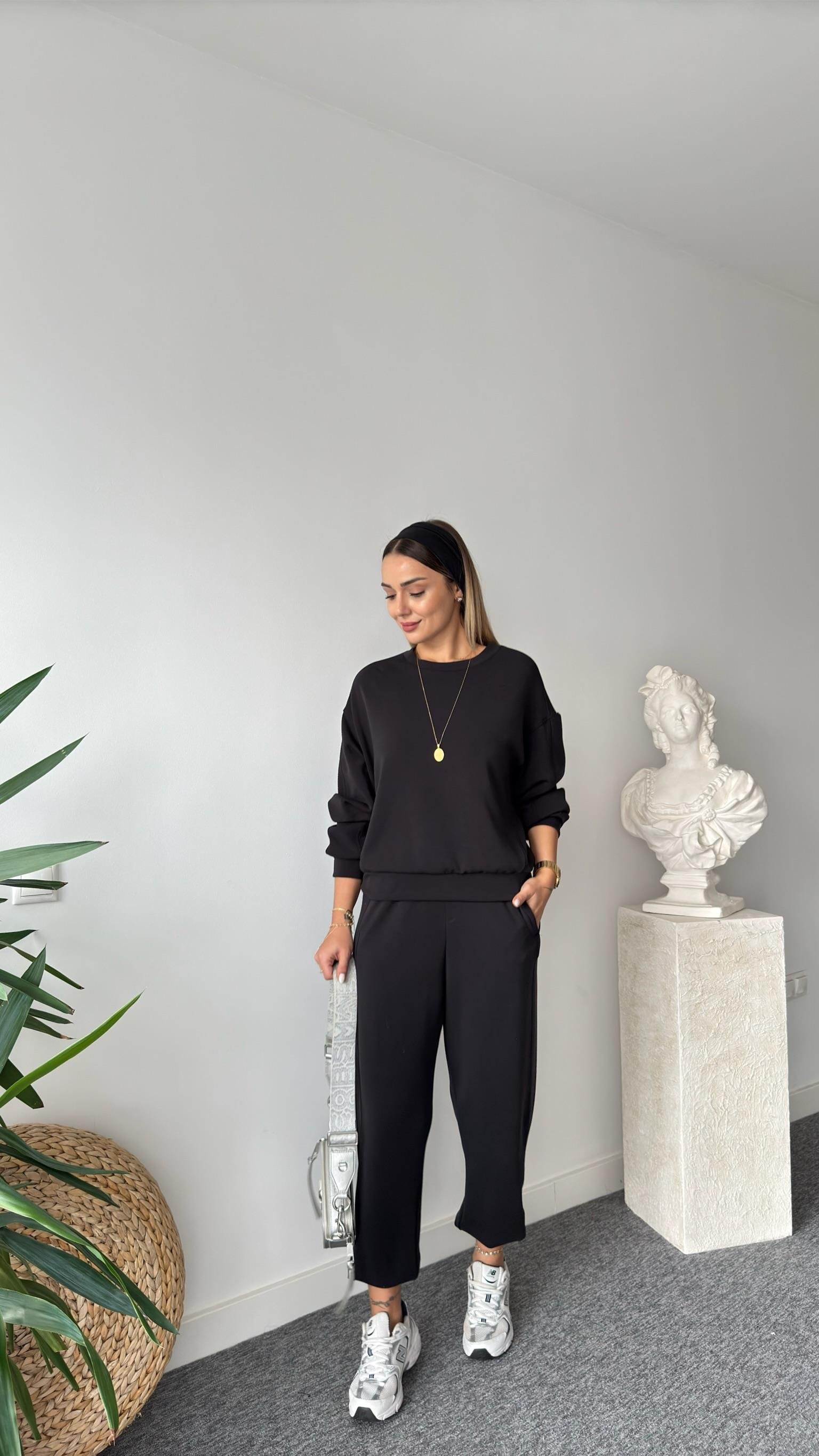 Batte Bisiklet Yaka Antrasit Modal Takım