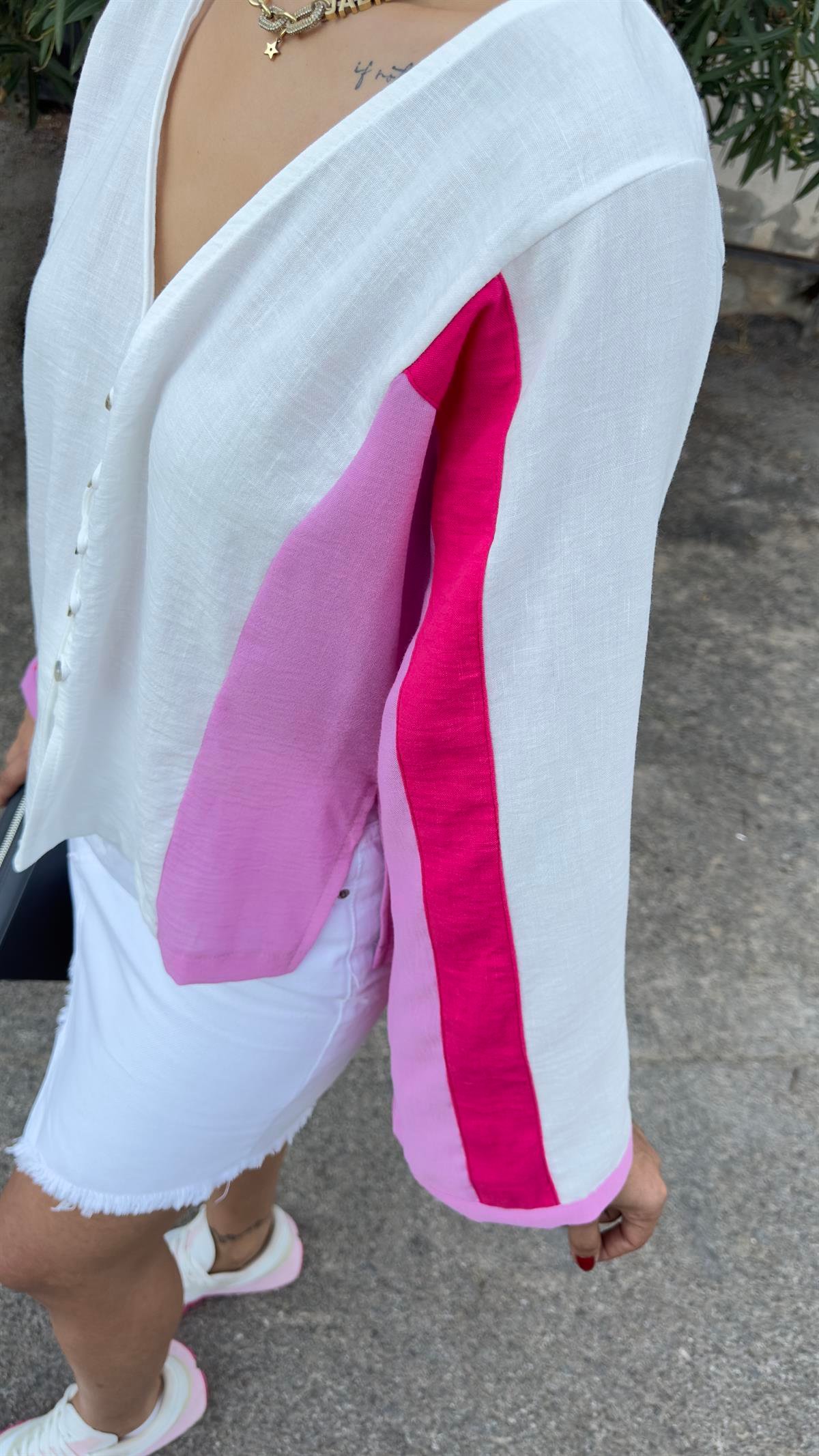 Marka Model Pembe Renk Geçişli Bluz