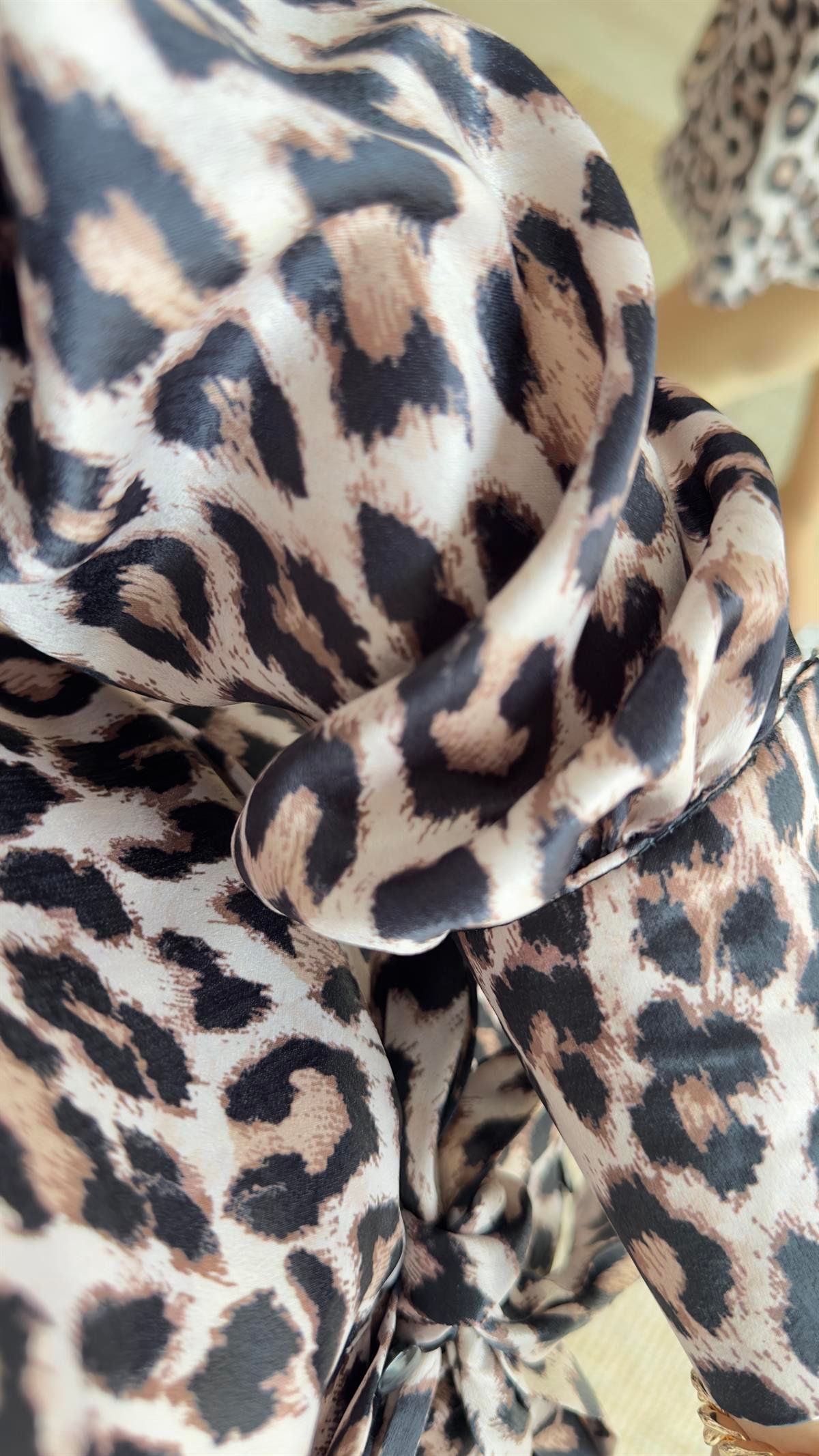 Orj Marka Kuşaklı Leopar Elbise