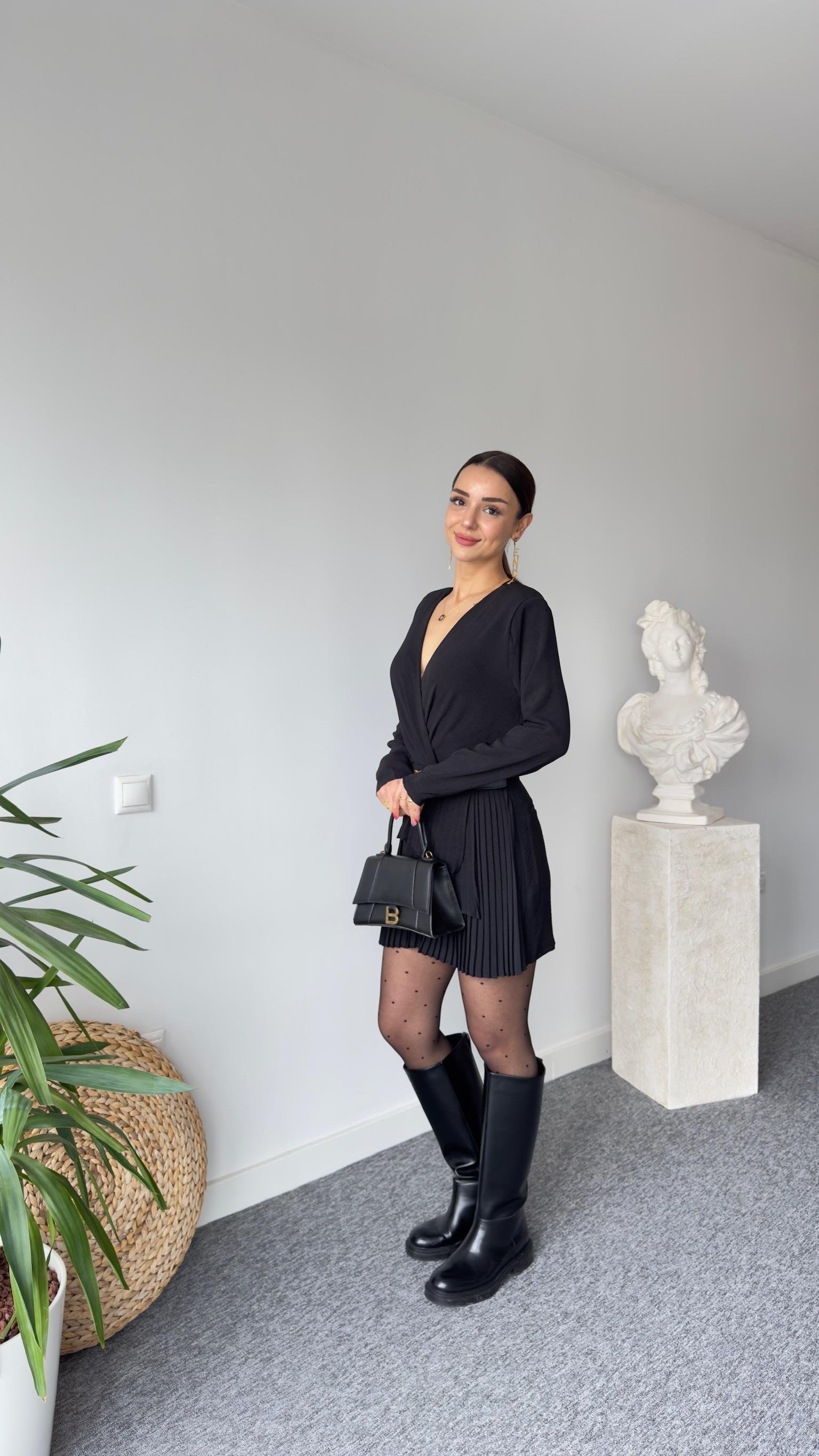 Ruben Piliseli Siyah Şort Tulum